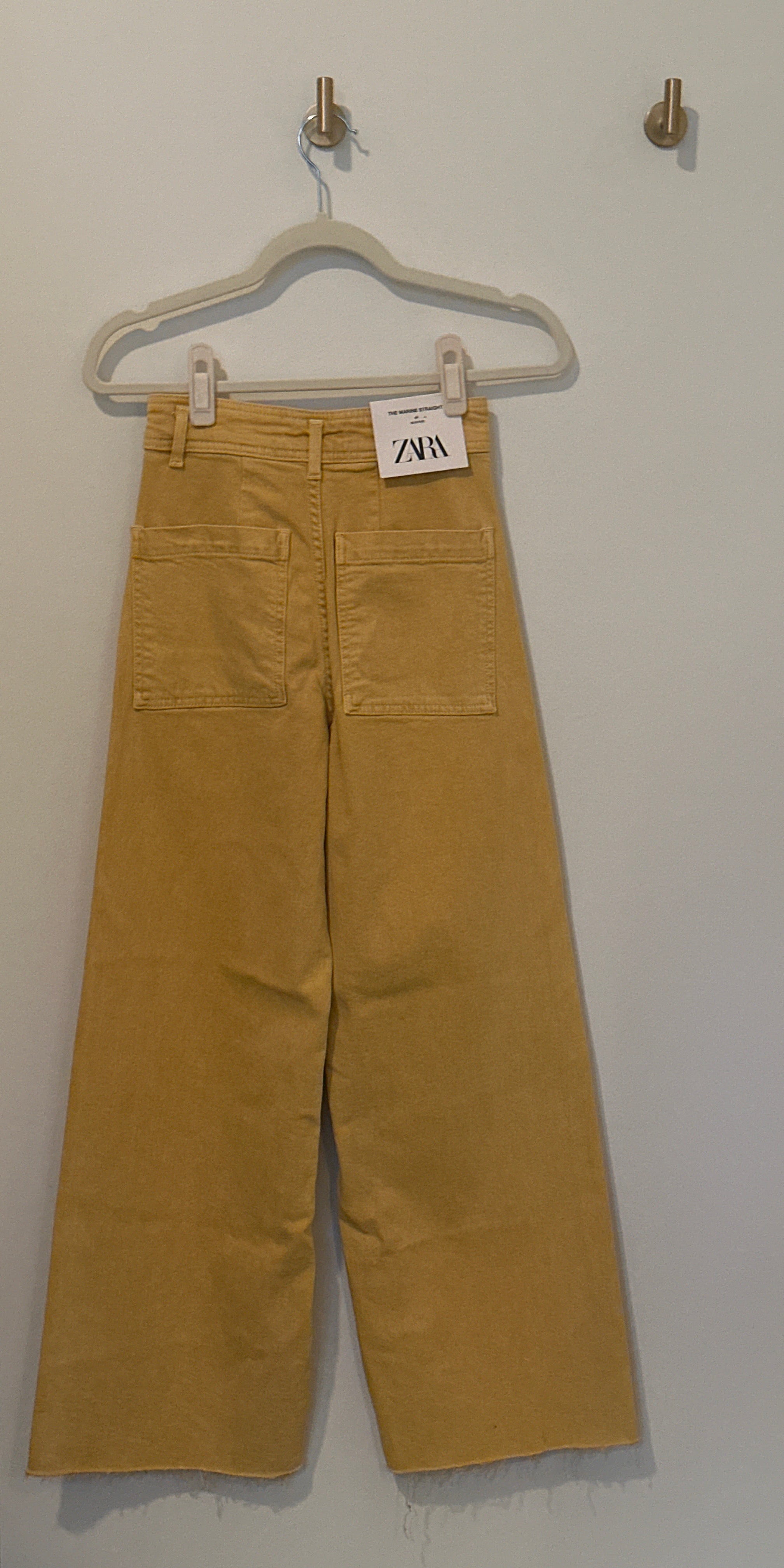 ZARA Mustard High Rise Relaxed Leg Jean