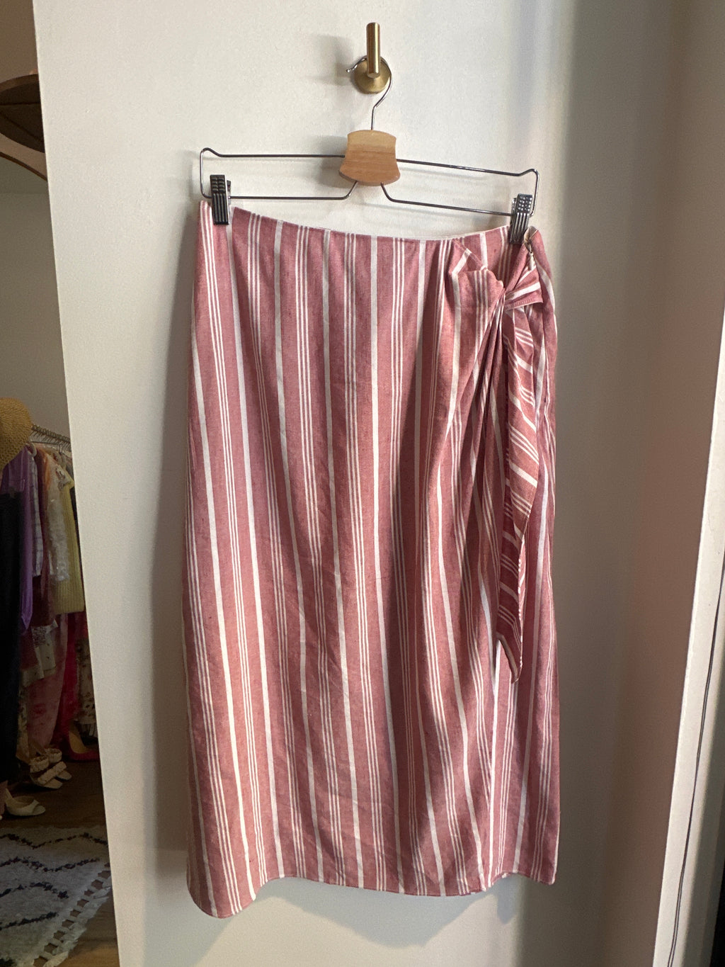Club Monaco Linen Blend Faux Wrap Tie Skirt | Size 8