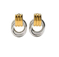 Jewelry Double Knotted- Door Knocker- Two Tone Earring: Two tone