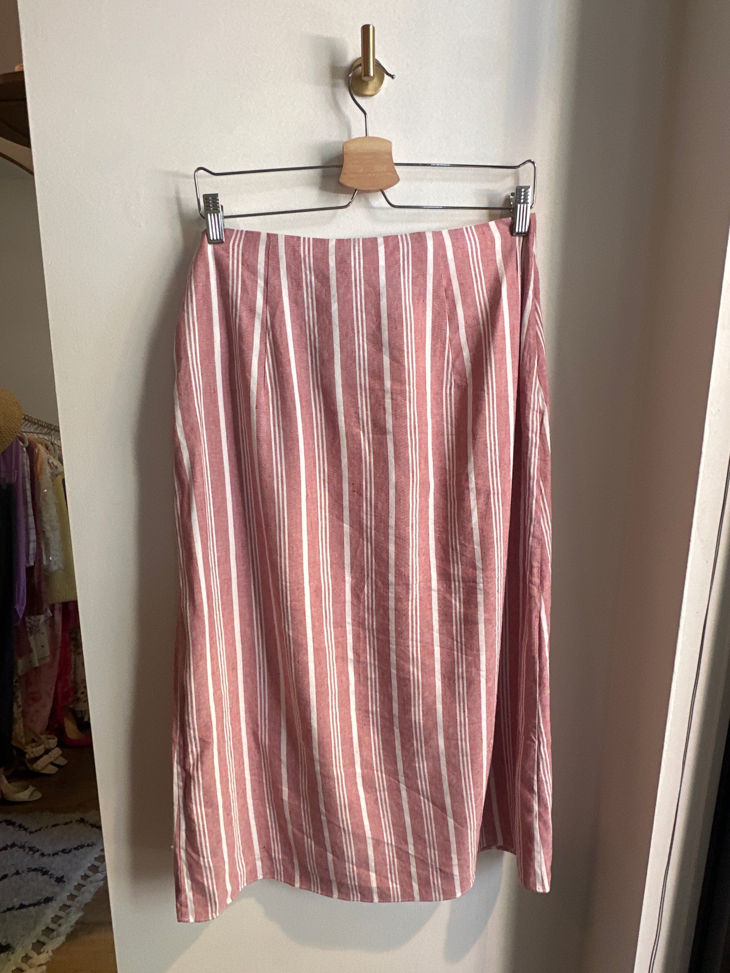 Club Monaco Linen Blend Faux Wrap Tie Skirt | Size 8