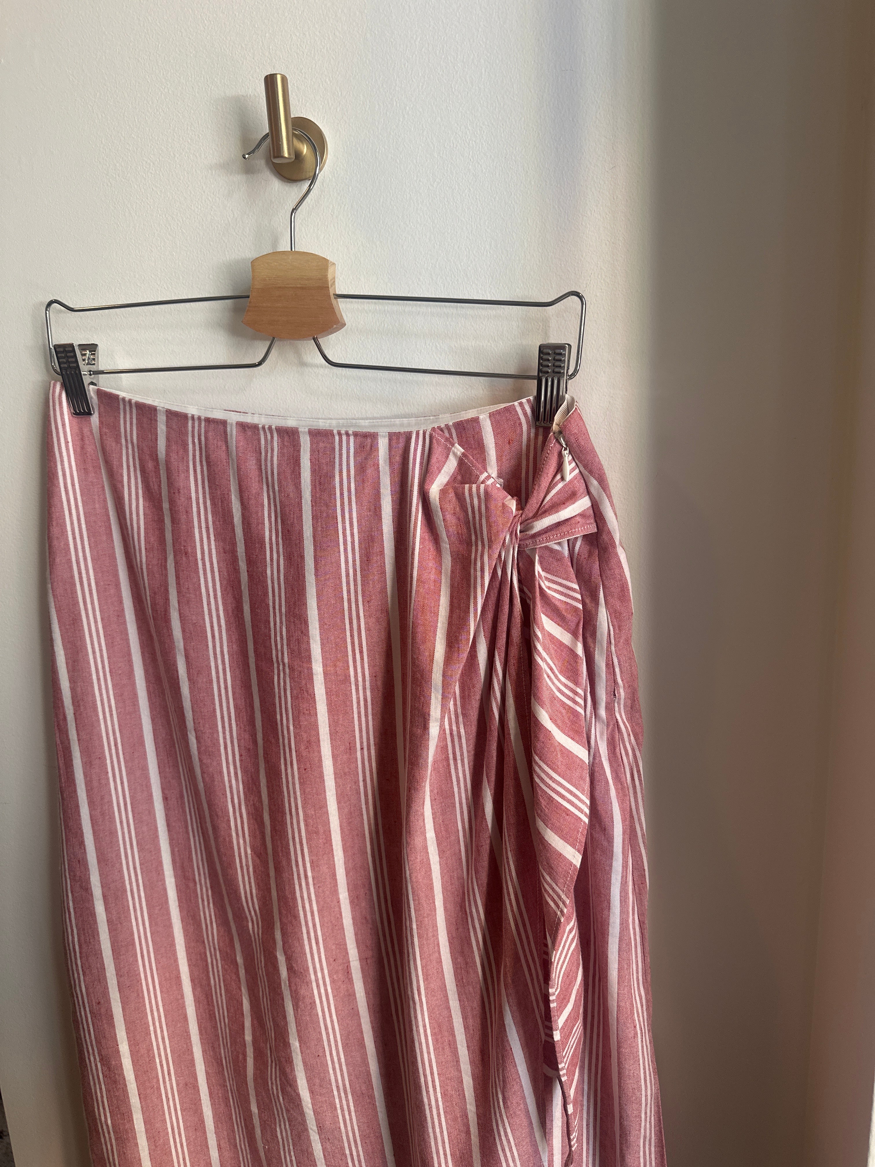Club Monaco Linen Blend Faux Wrap Tie Skirt | Size 8