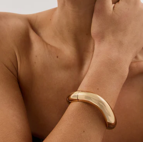Jewelry Editorial Hinge Bracelets 14K Gold PVD- Recycled : Yellow Gold / Breeze