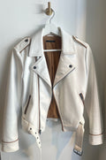 Sisley Cream Moto Jacket |Size 40/US 4