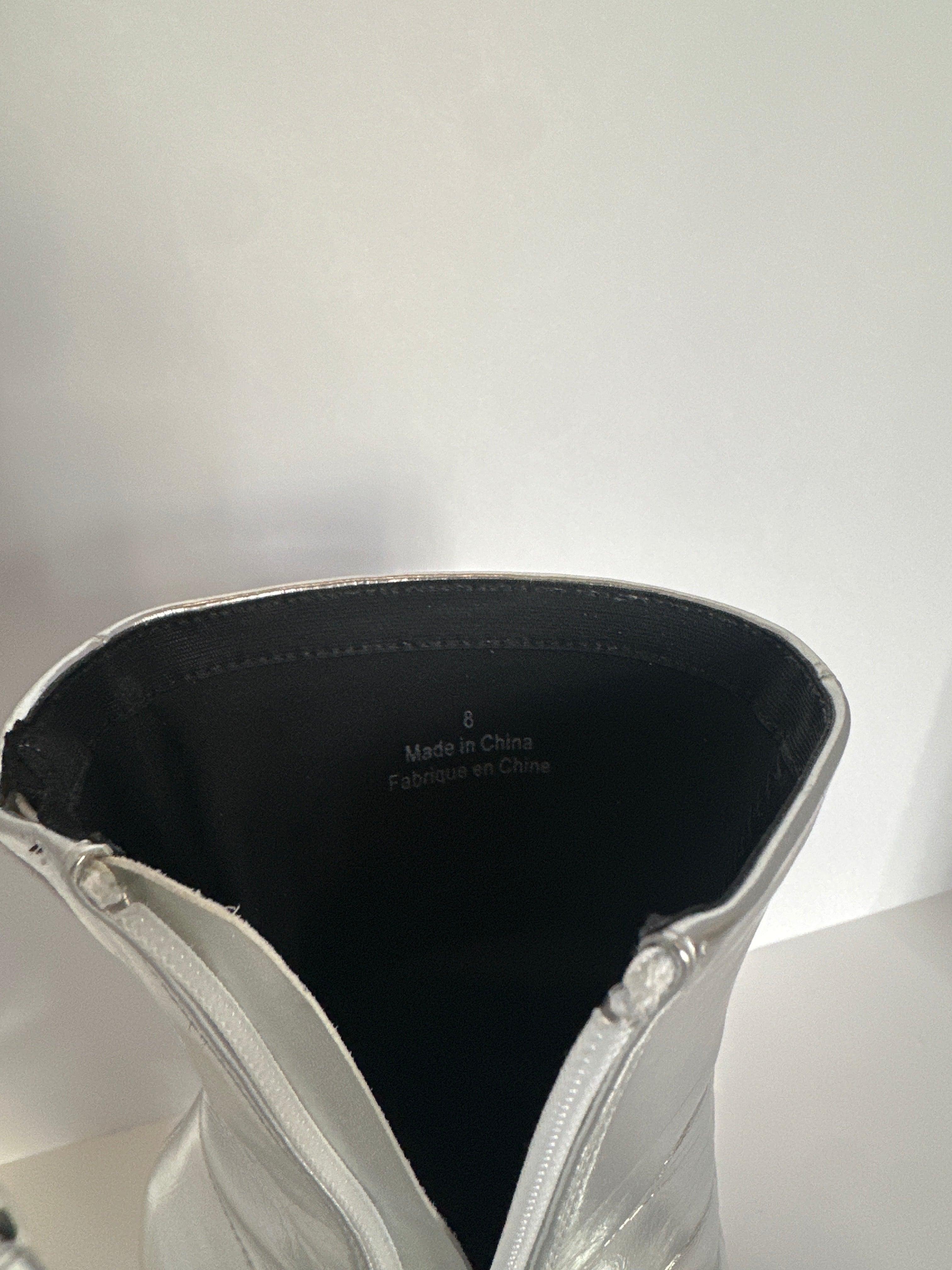 Jeffrey Campbell Compass Silver L-Heel Boot Size 8