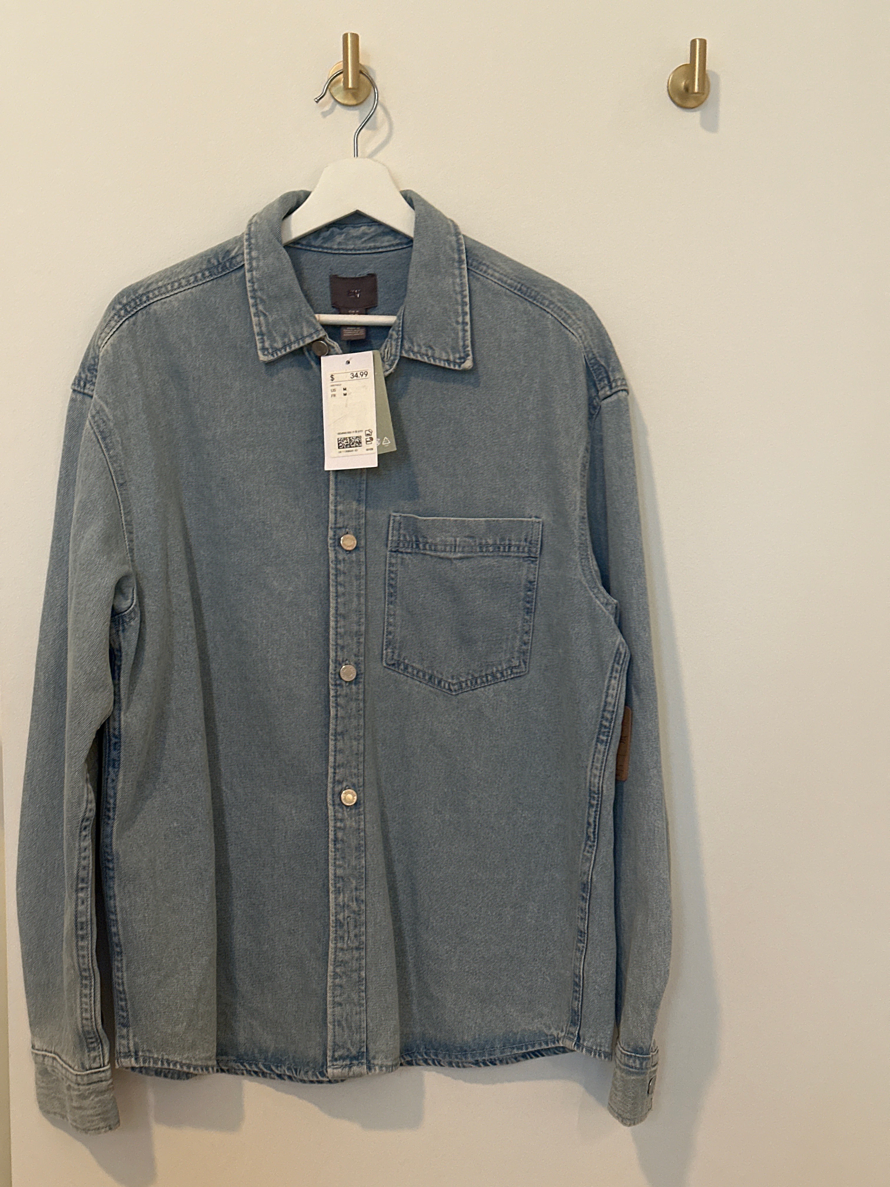 H&M Over Sized Faded Denim Shirt