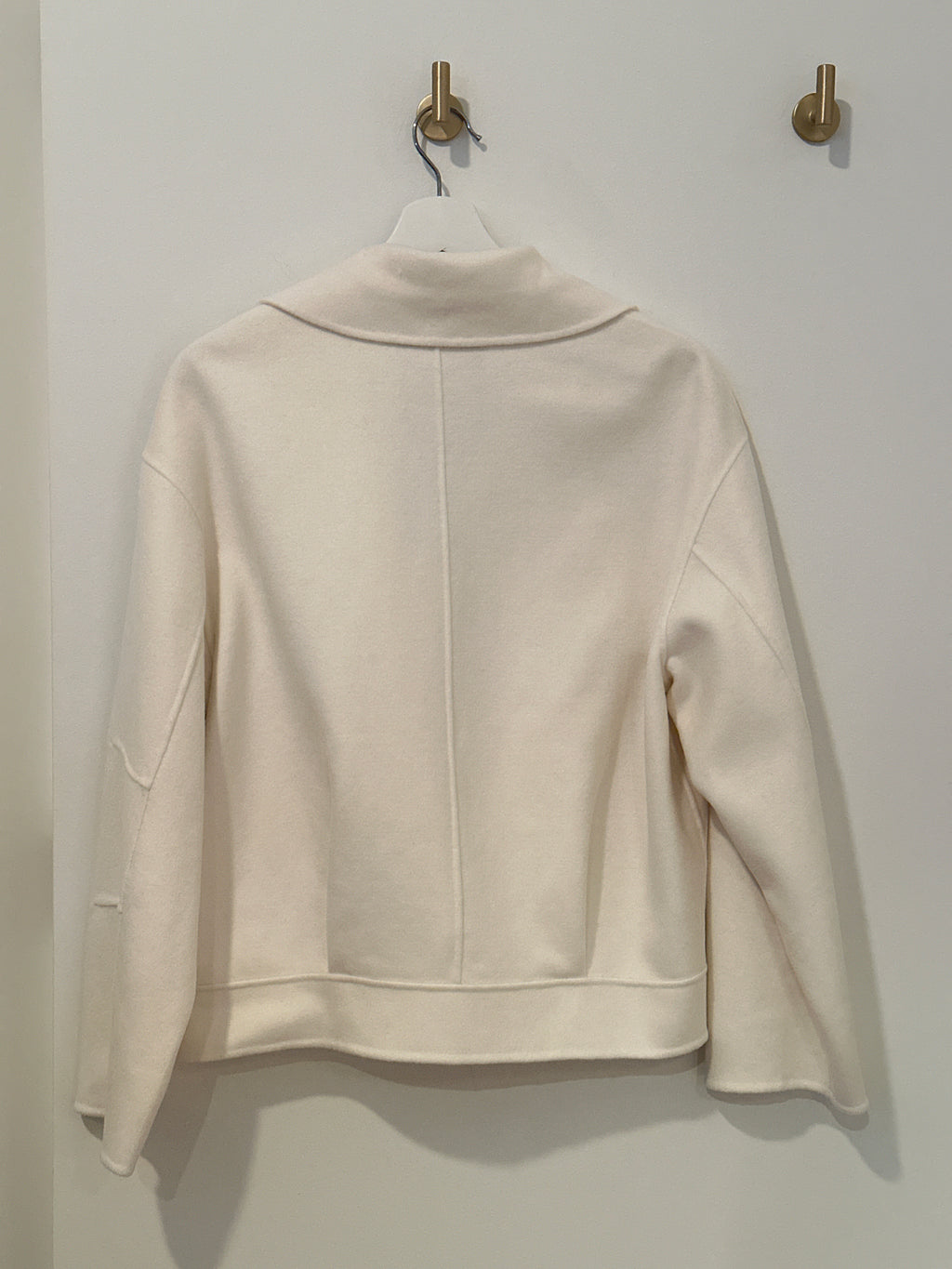 MASSIMO DUTTI OVERSIZE CREAM WOOL BOMBER XS
