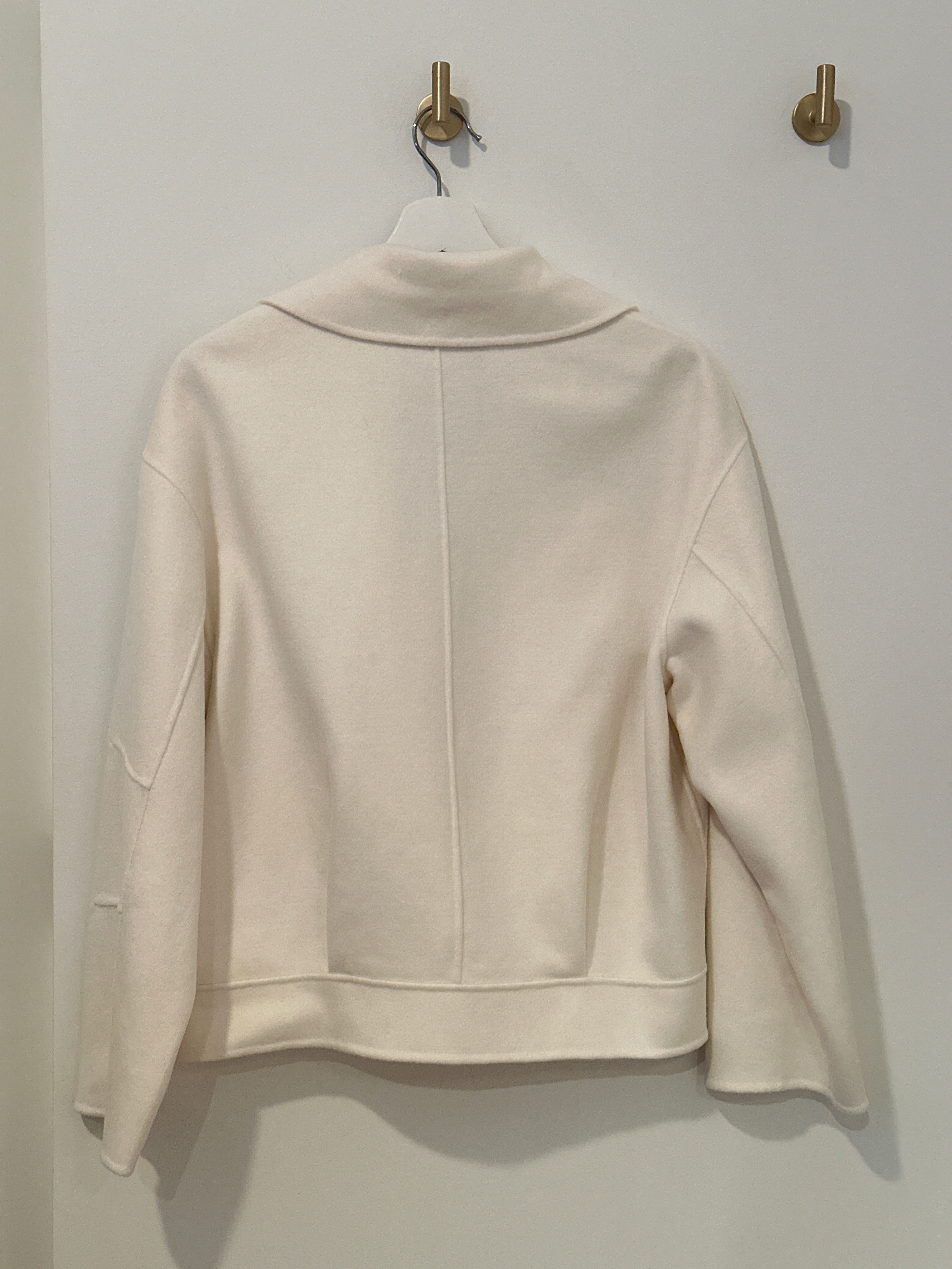 MASSIMO DUTTI OVERSIZE CREAM WOOL BOMBER XS