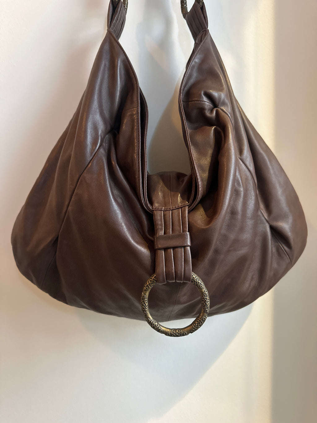 BCBG MAXAZRIA Boho Leather Shoulder Bag