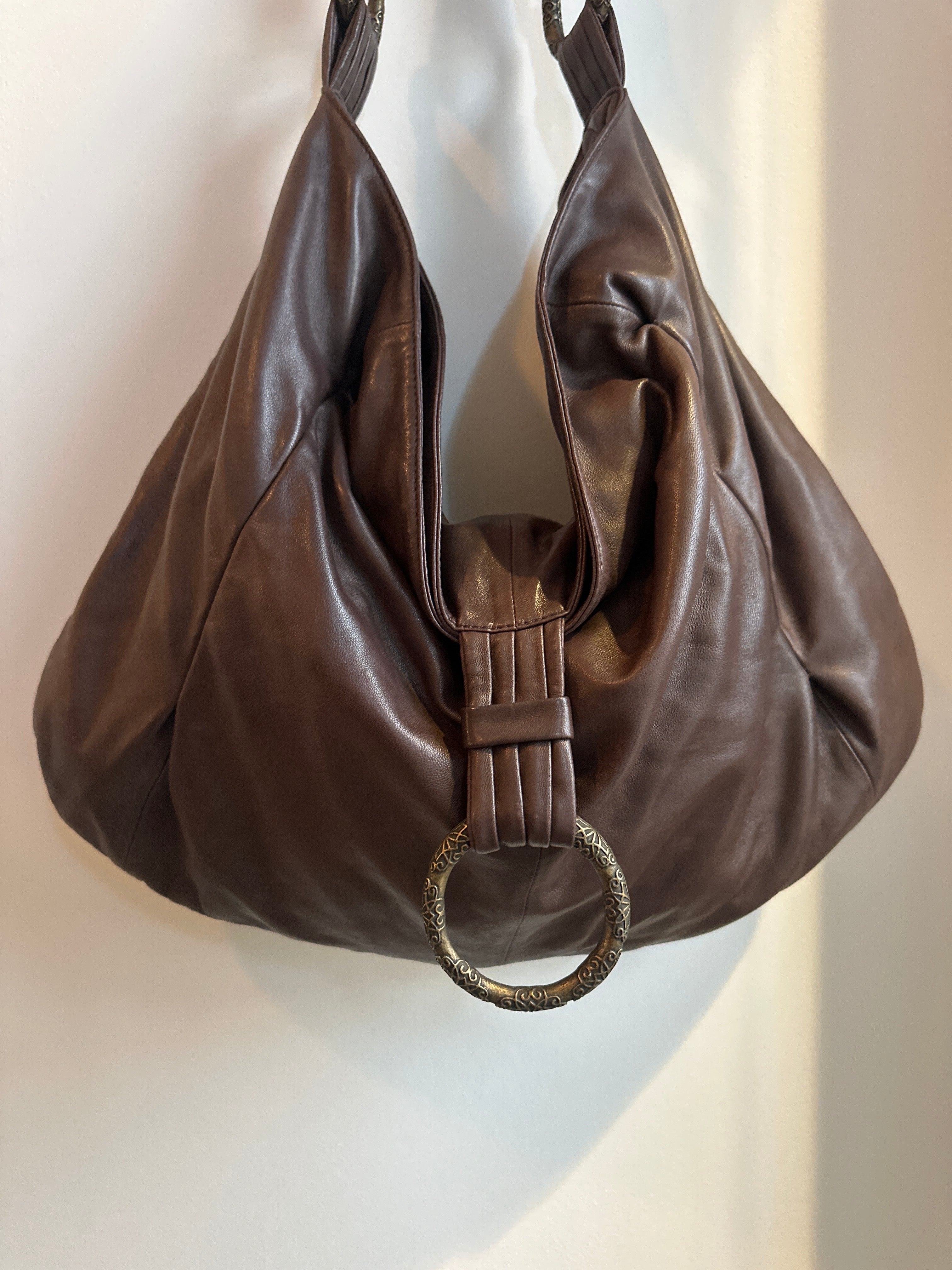 BCBG MAXAZRIA Boho Leather Shoulder Bag