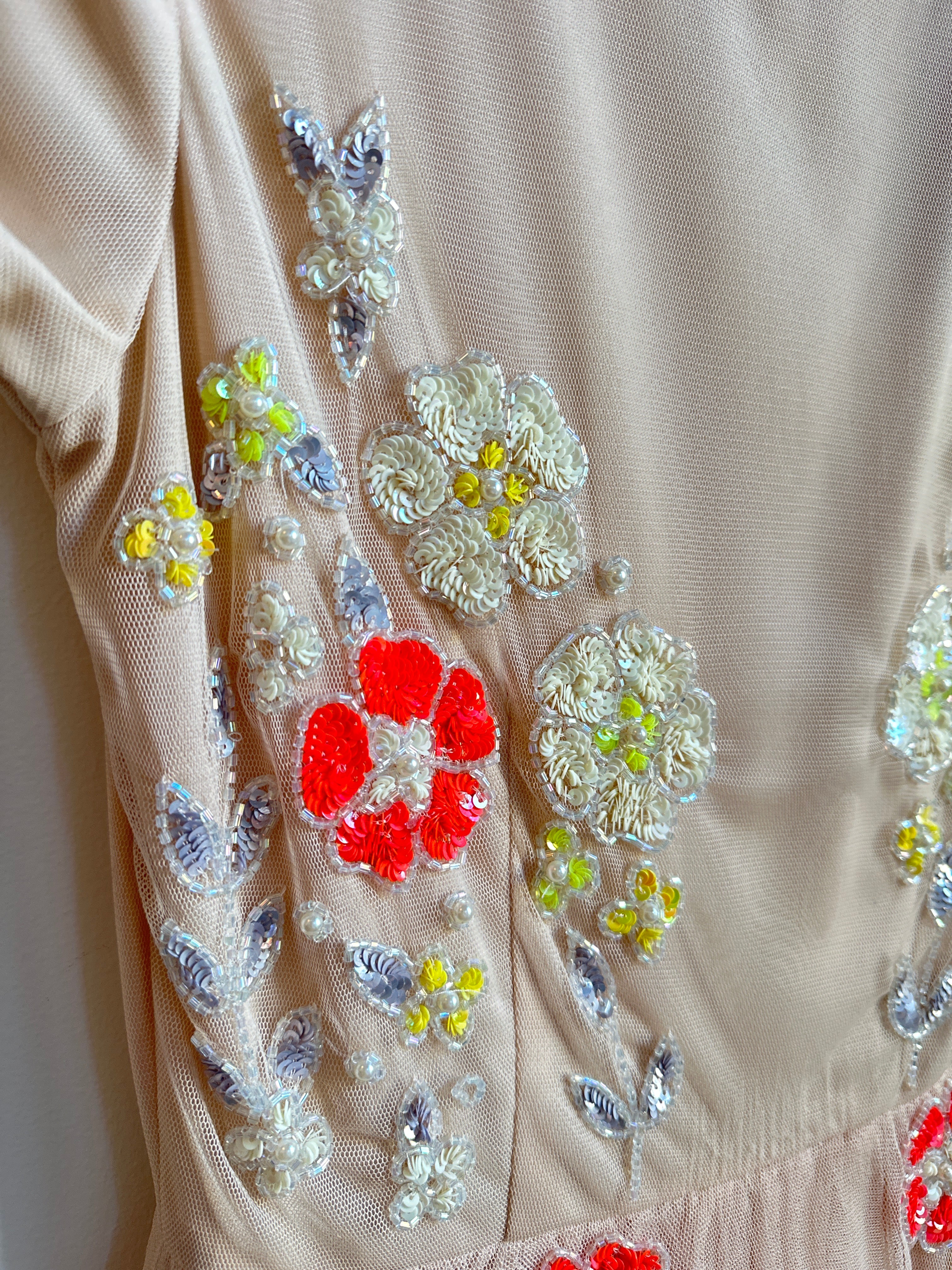 ASOS Sequin Appliqué Tulle Dress — Size 6