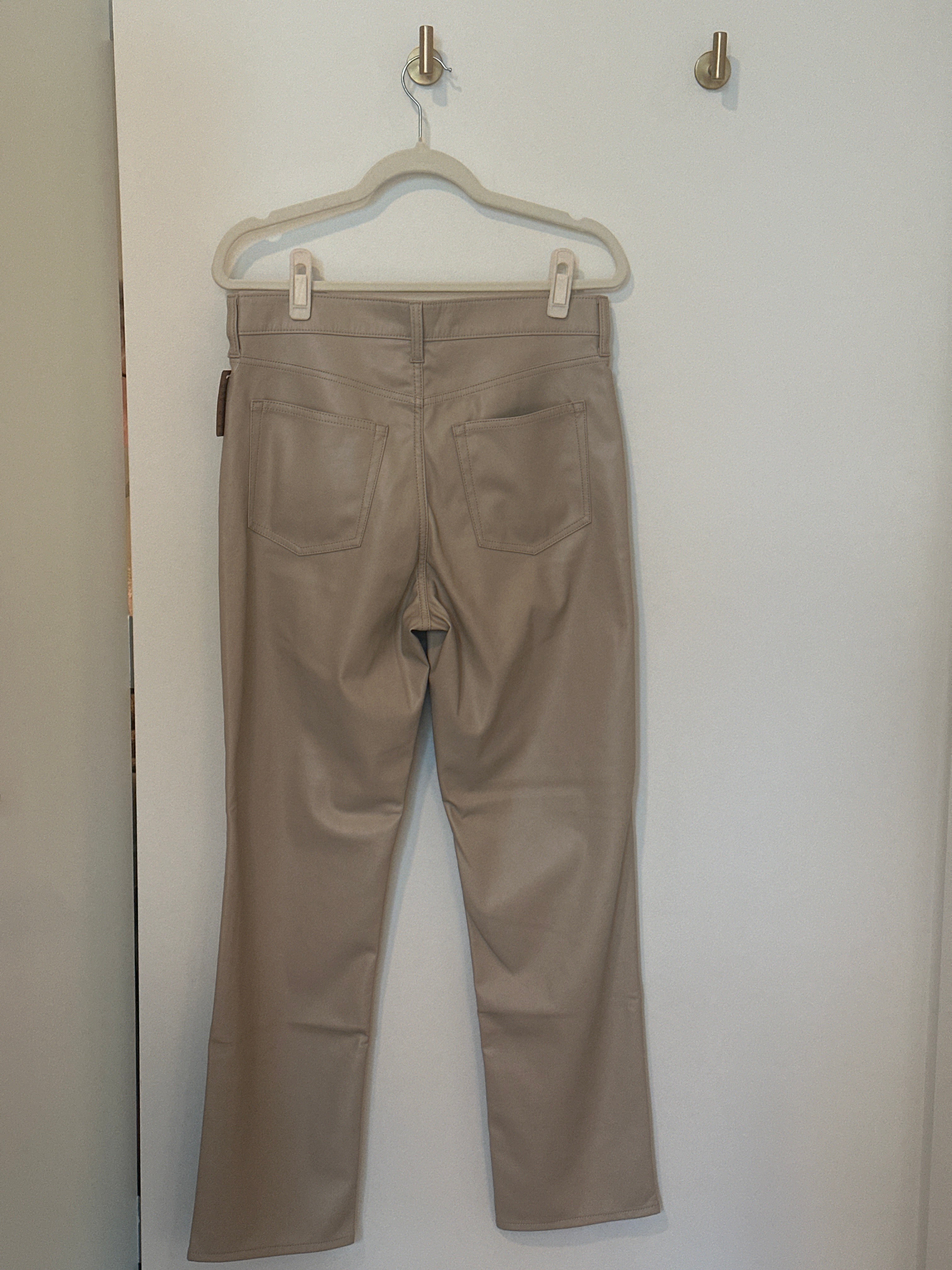 Gap Beige Pleather Straight High Rise Jean