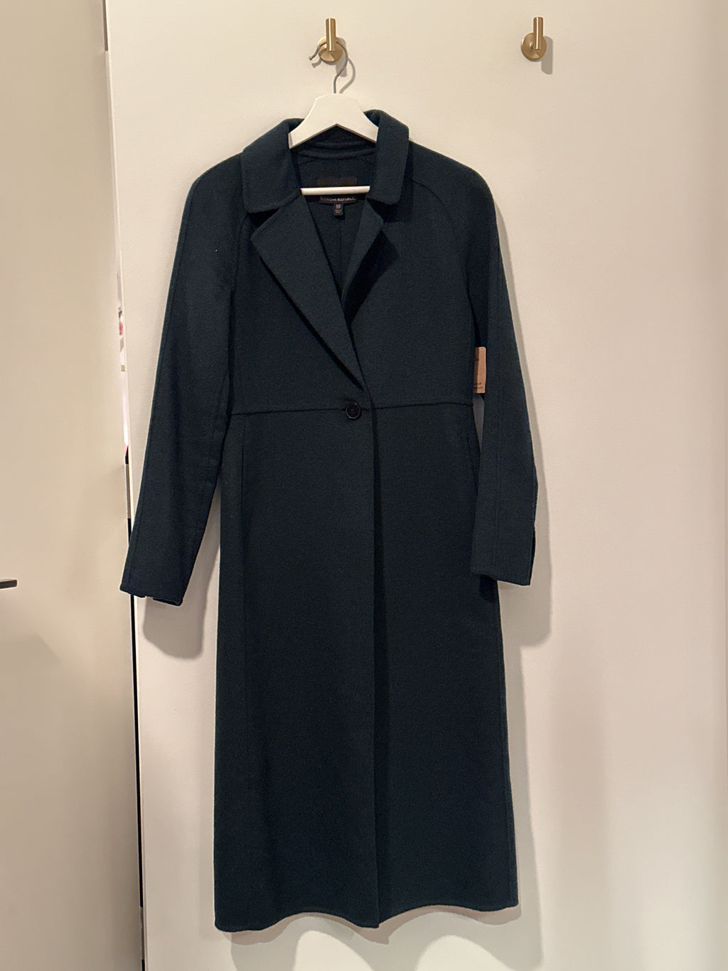 BANANA REPUBLIC Deep Forest Green Mid Length Wool Coat