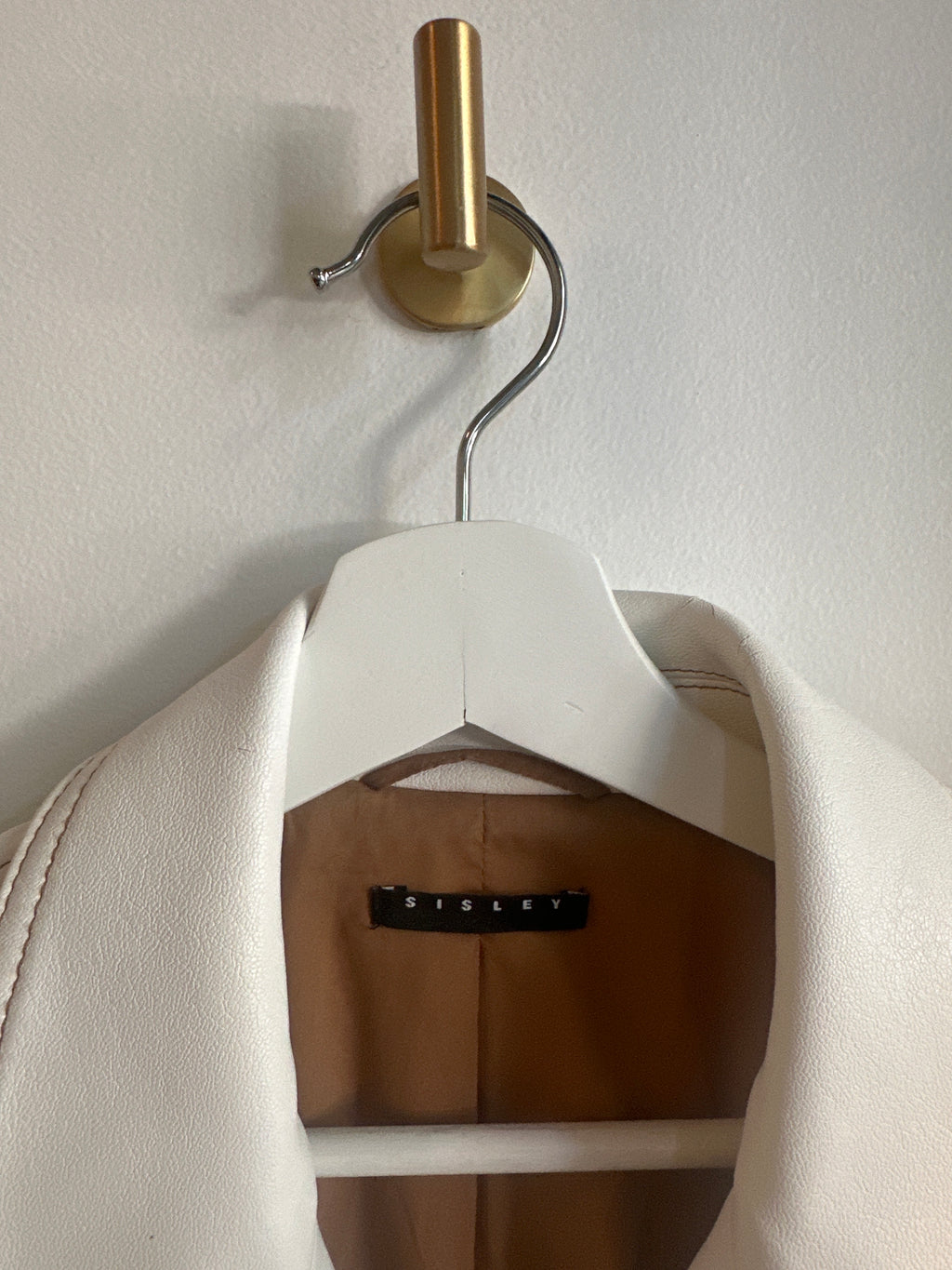 Sisley Cream Moto Jacket |Size 40/US 4