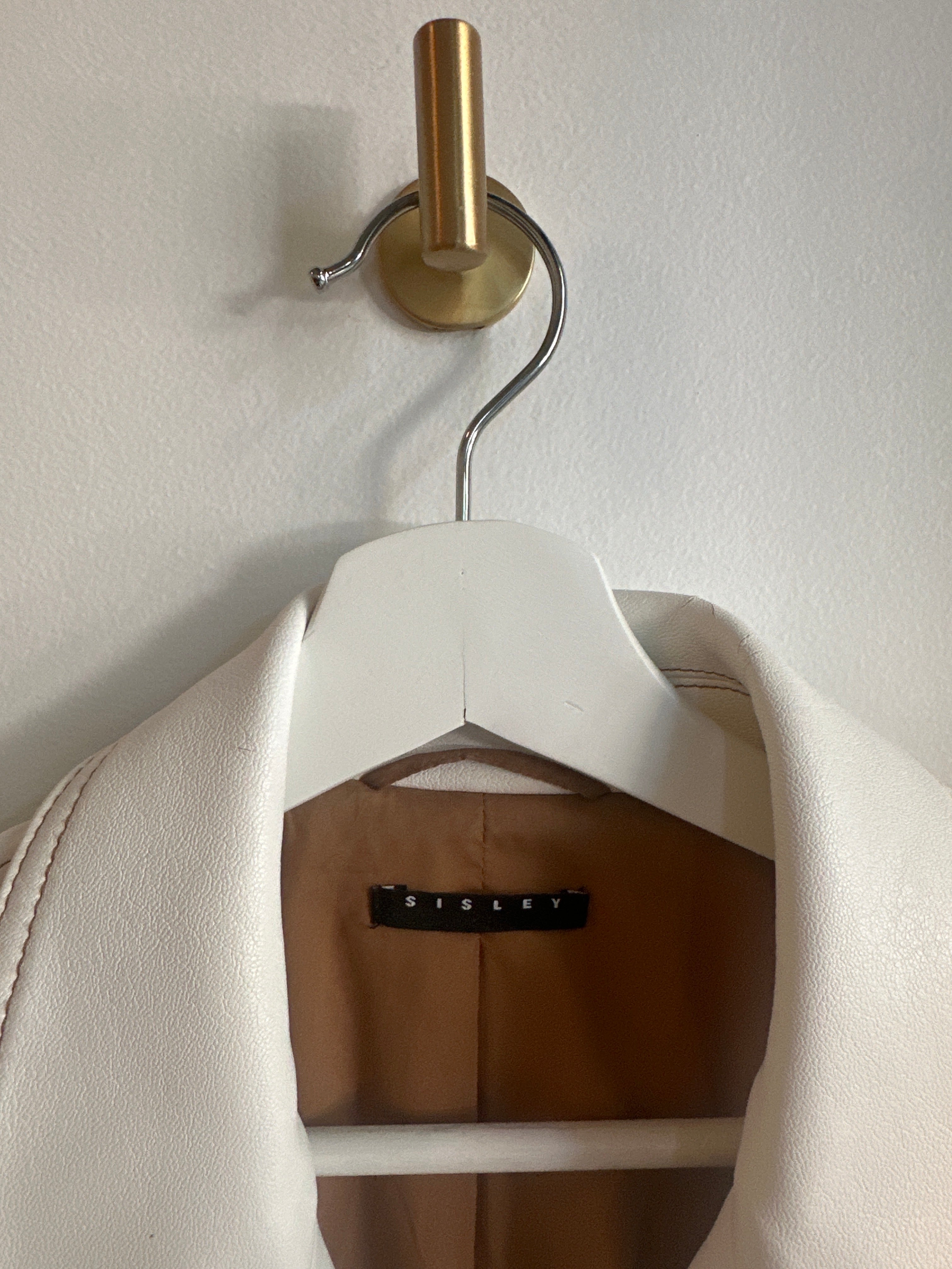 Sisley Cream Moto Jacket |Size 40/US 4
