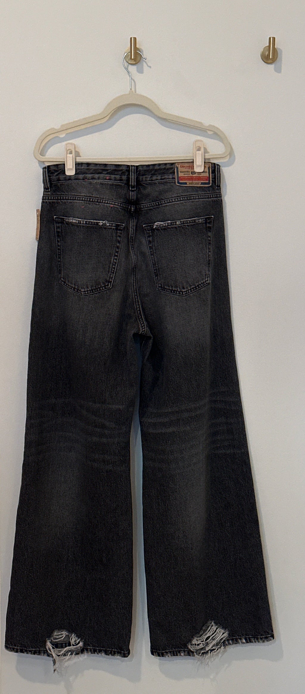 DIESEL Faded Black Wide Leg Baggy Jeans 28