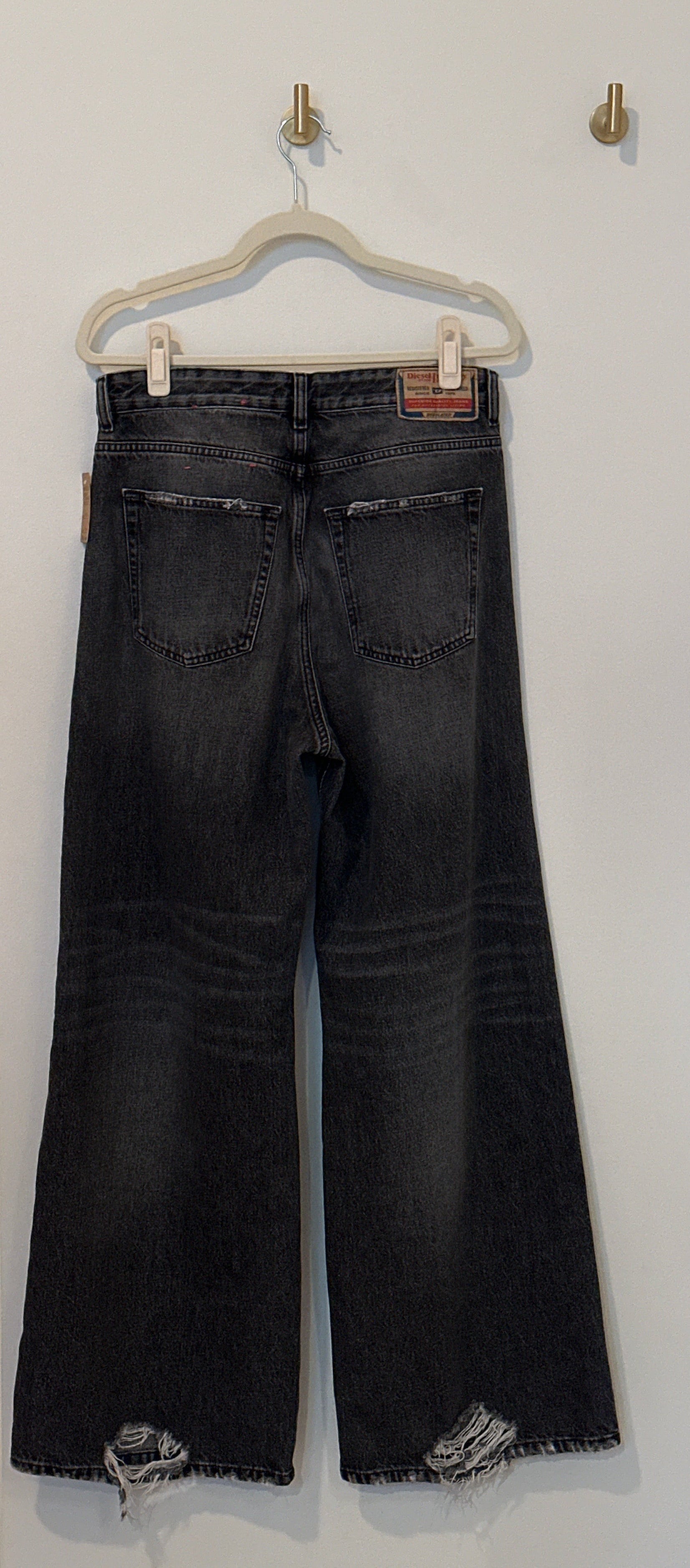 DIESEL Faded Black Wide Leg Baggy Jeans 28