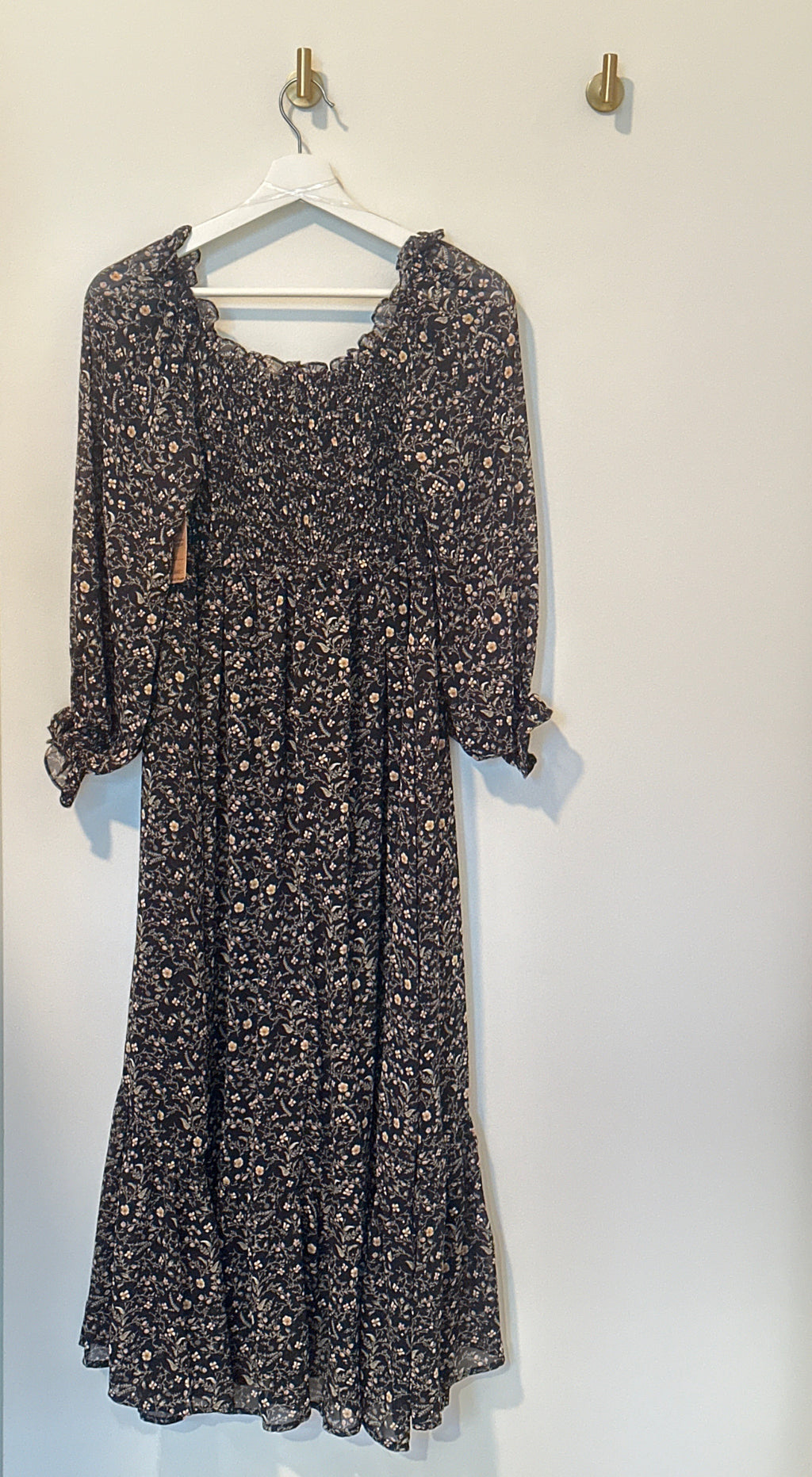 &merci Bohemian Style Flounced Bottom Full Length Dress