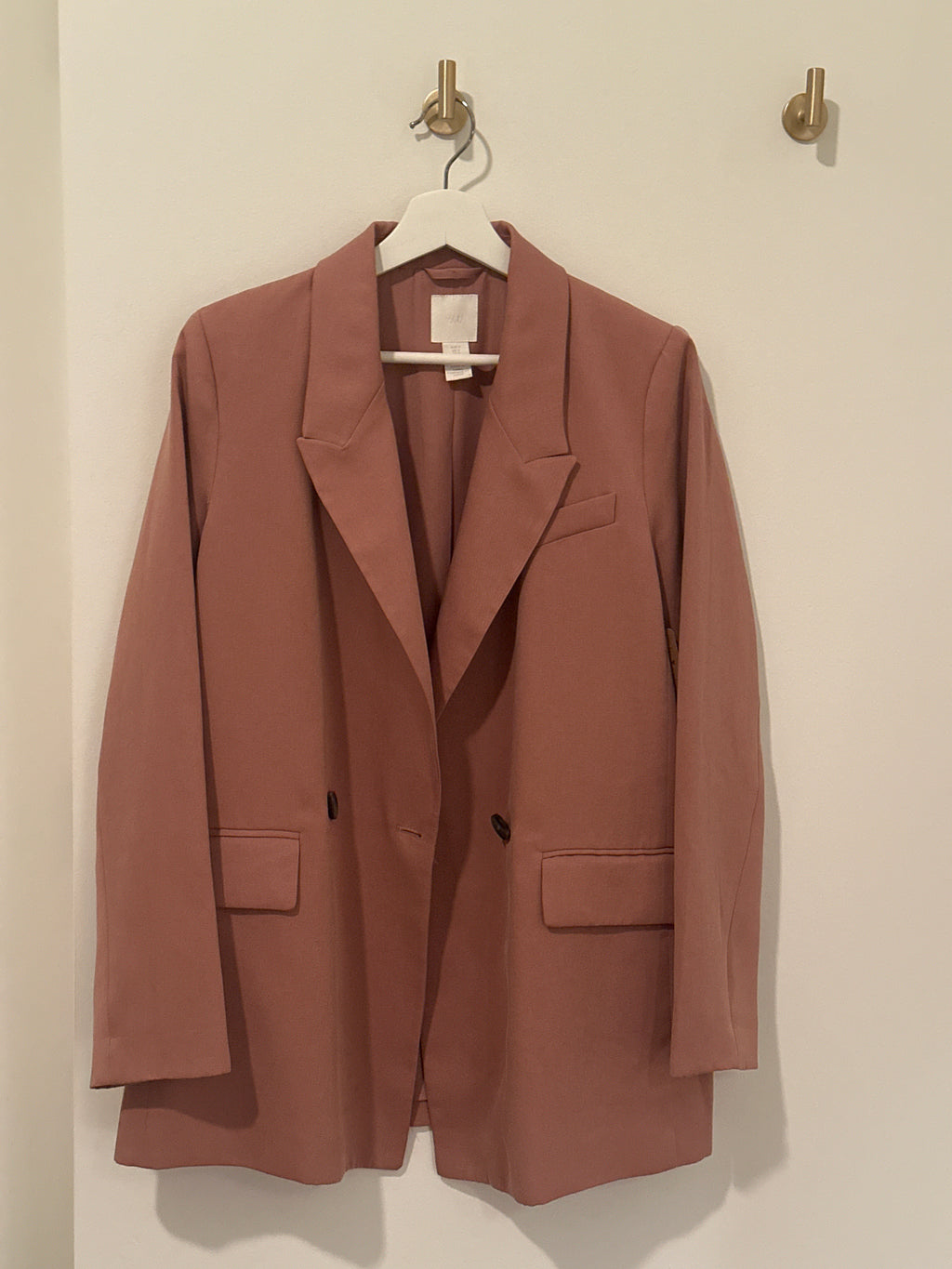 H&M Boxy Style Double Breasted Dusty Rose Blazer