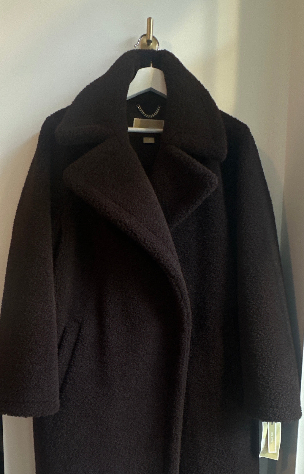 MICHAEL Michael Kors Chocolate Brown Teddy Coat XL