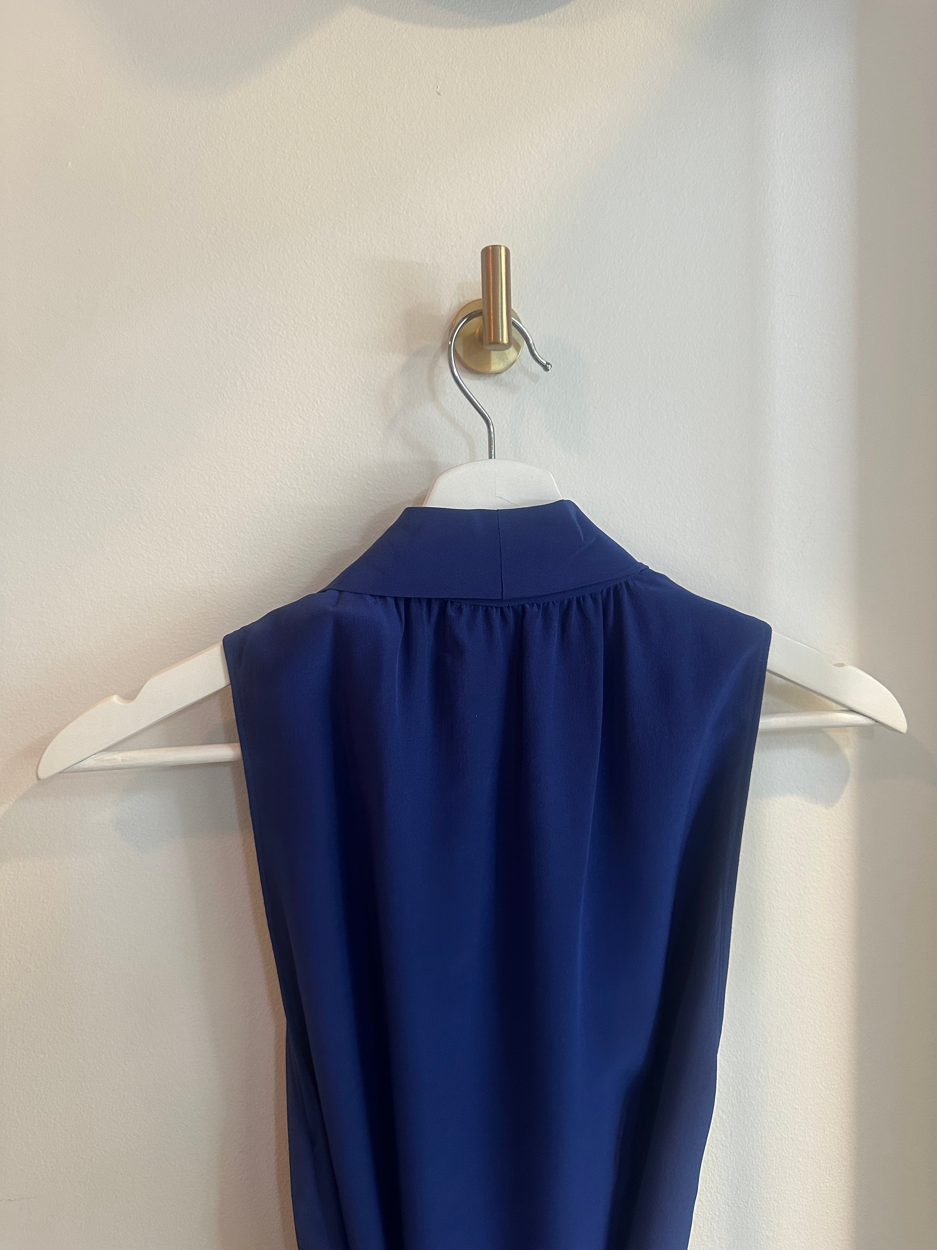 Wilfred 100% Silk Tassel Tie Dress – Royal Cobalt Blue | Size S