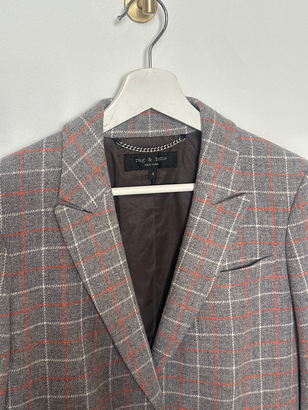 rag & bone Wool Tailored Plaid Blazer Size 4