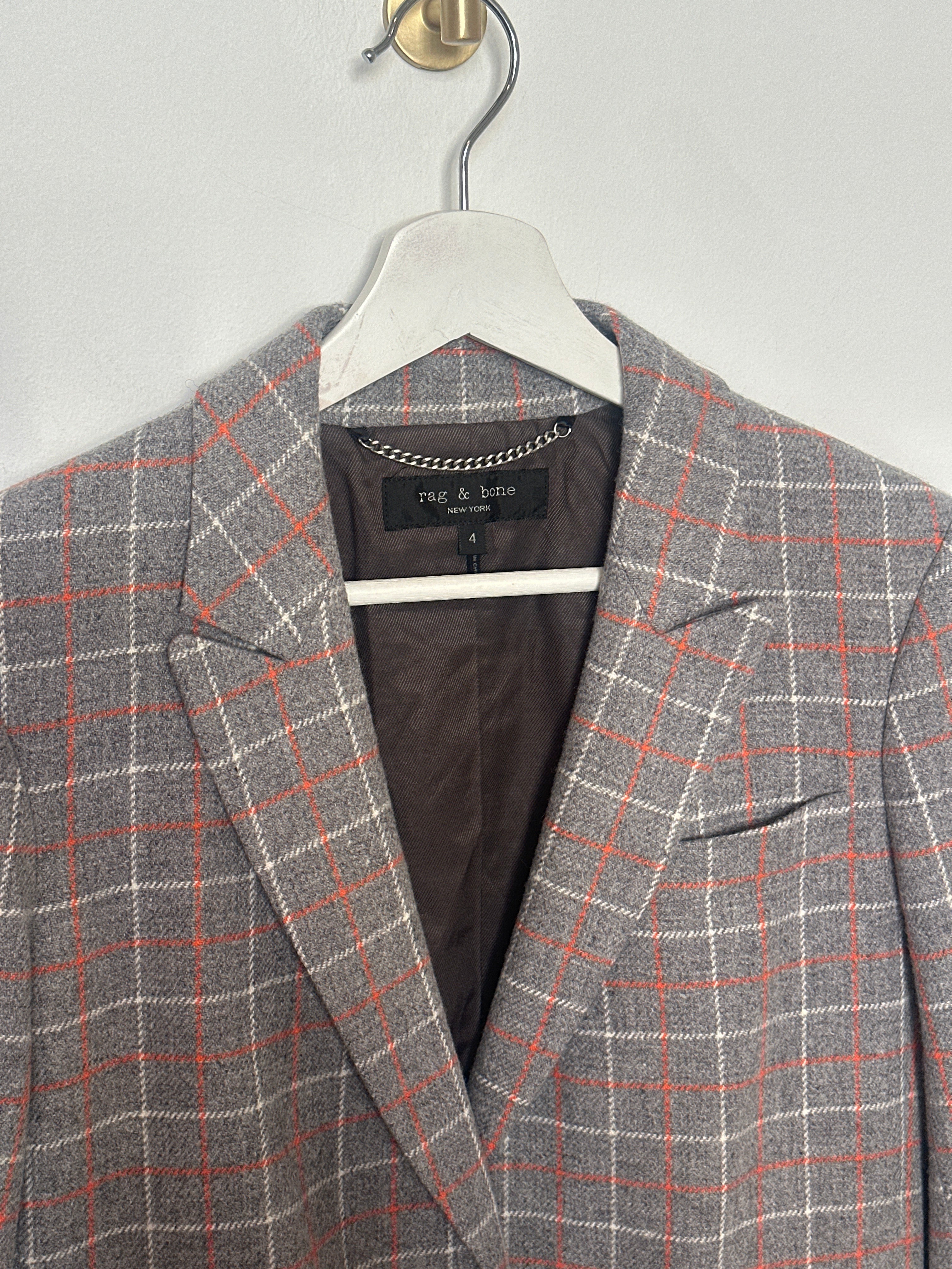 rag & bone Wool Tailored Plaid Blazer Size 4