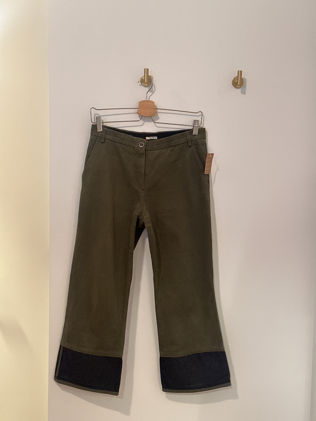 MIU MIU Utility Crop Pant Army Green 40