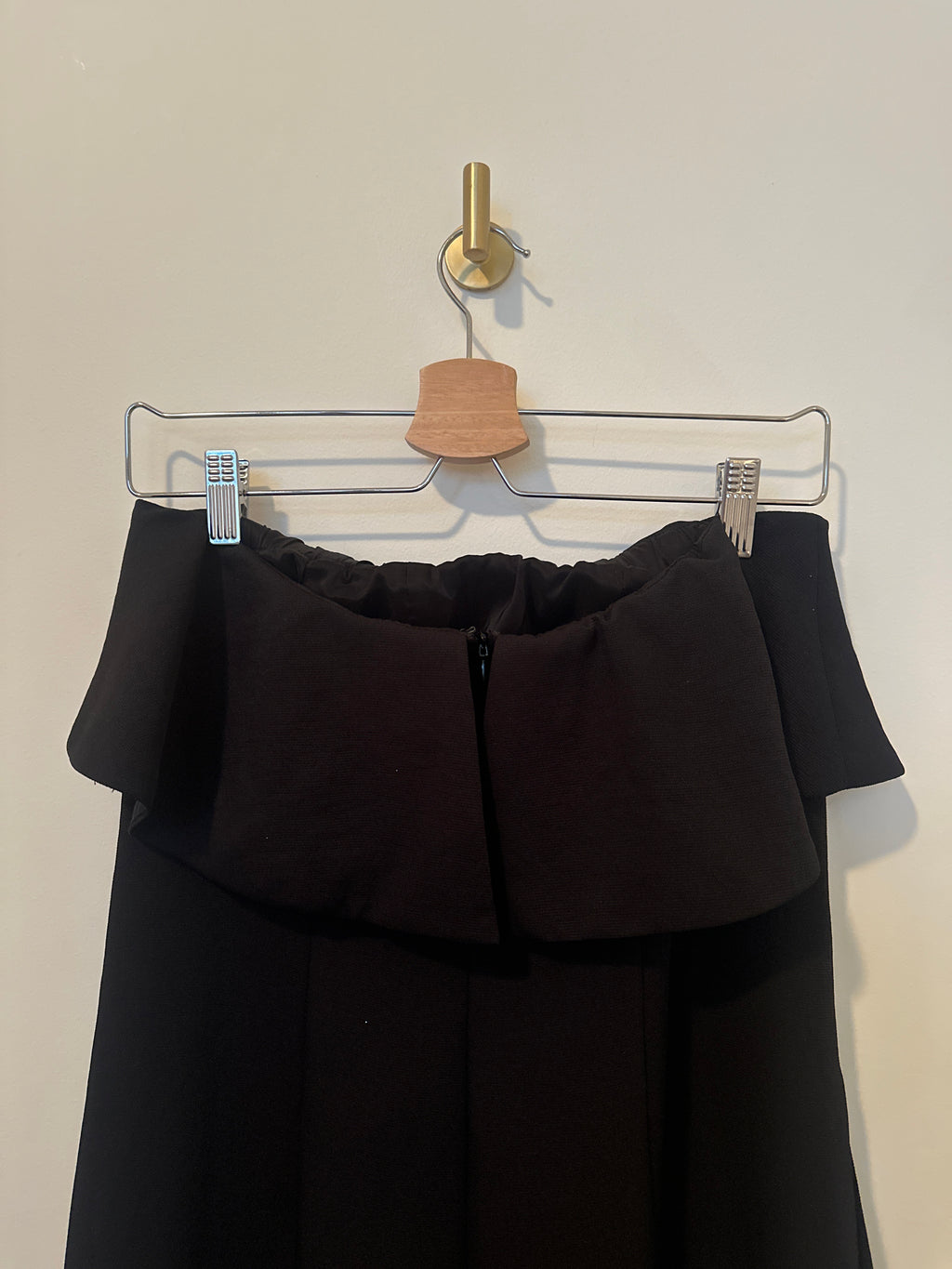 BABATON Ruffled Bodice Strapless Black Jumpsuit