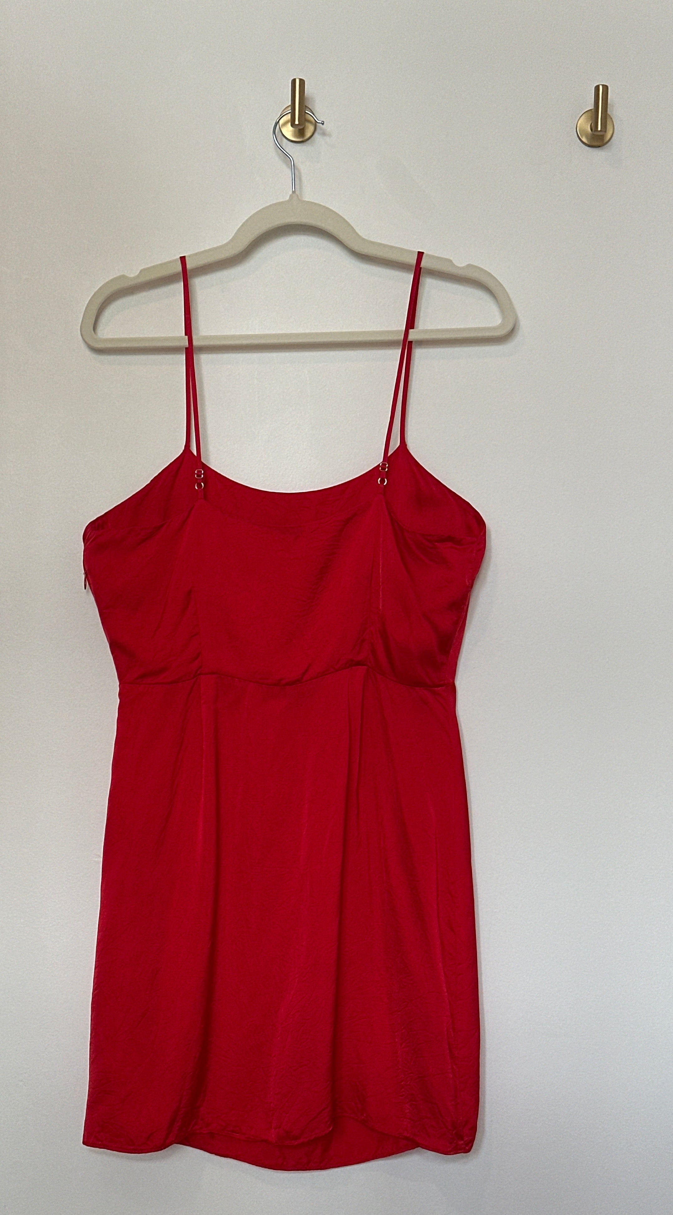 Wilfred Scoop Neck Small Little Red Silky Mini Dress
