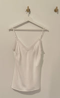 FRAME White Frayed Trim Spaghetti Strap Silky Camisole Small