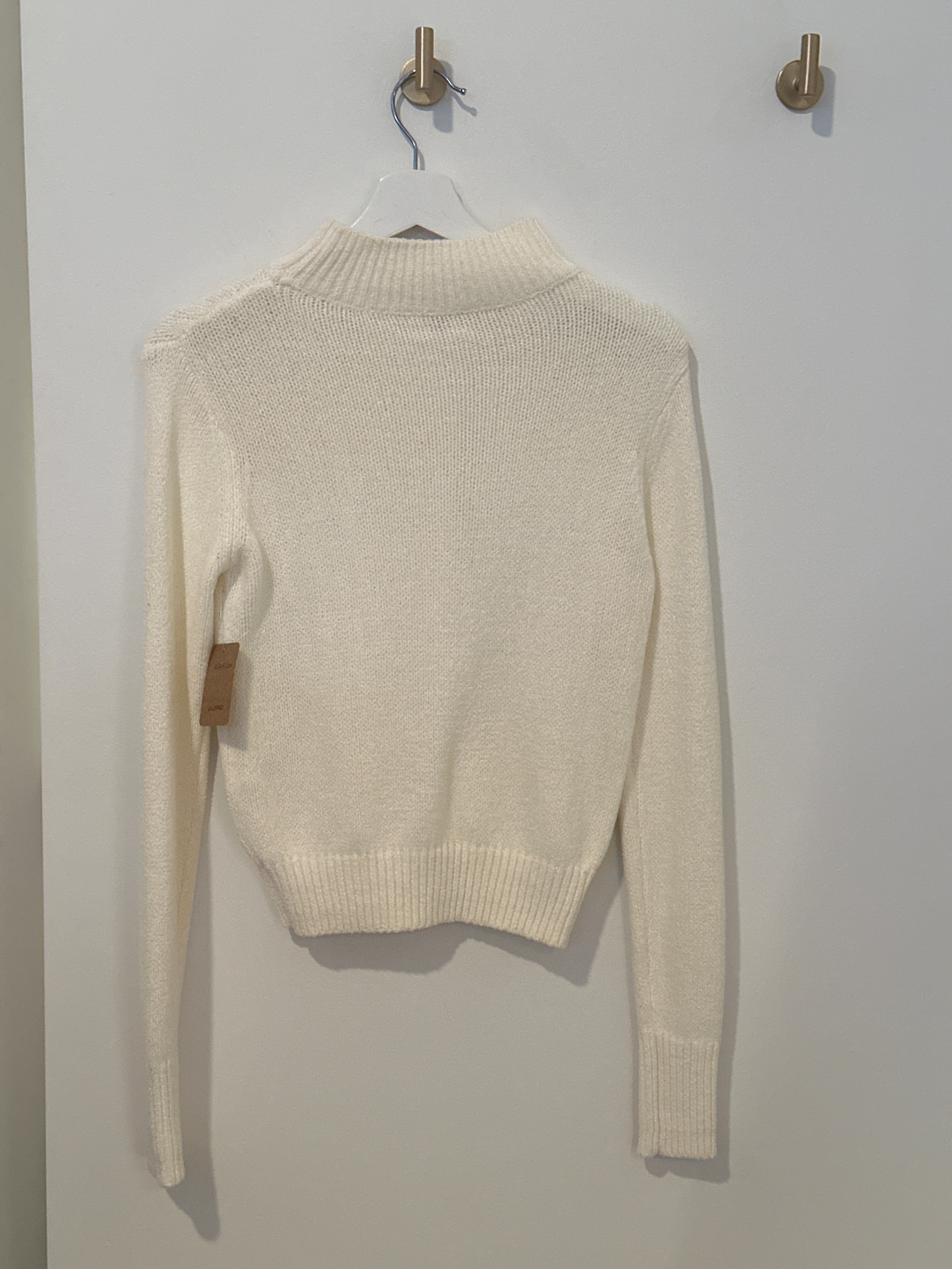 WILFRED RIBBED MOCK NECK CREAM L/S SWEATER S