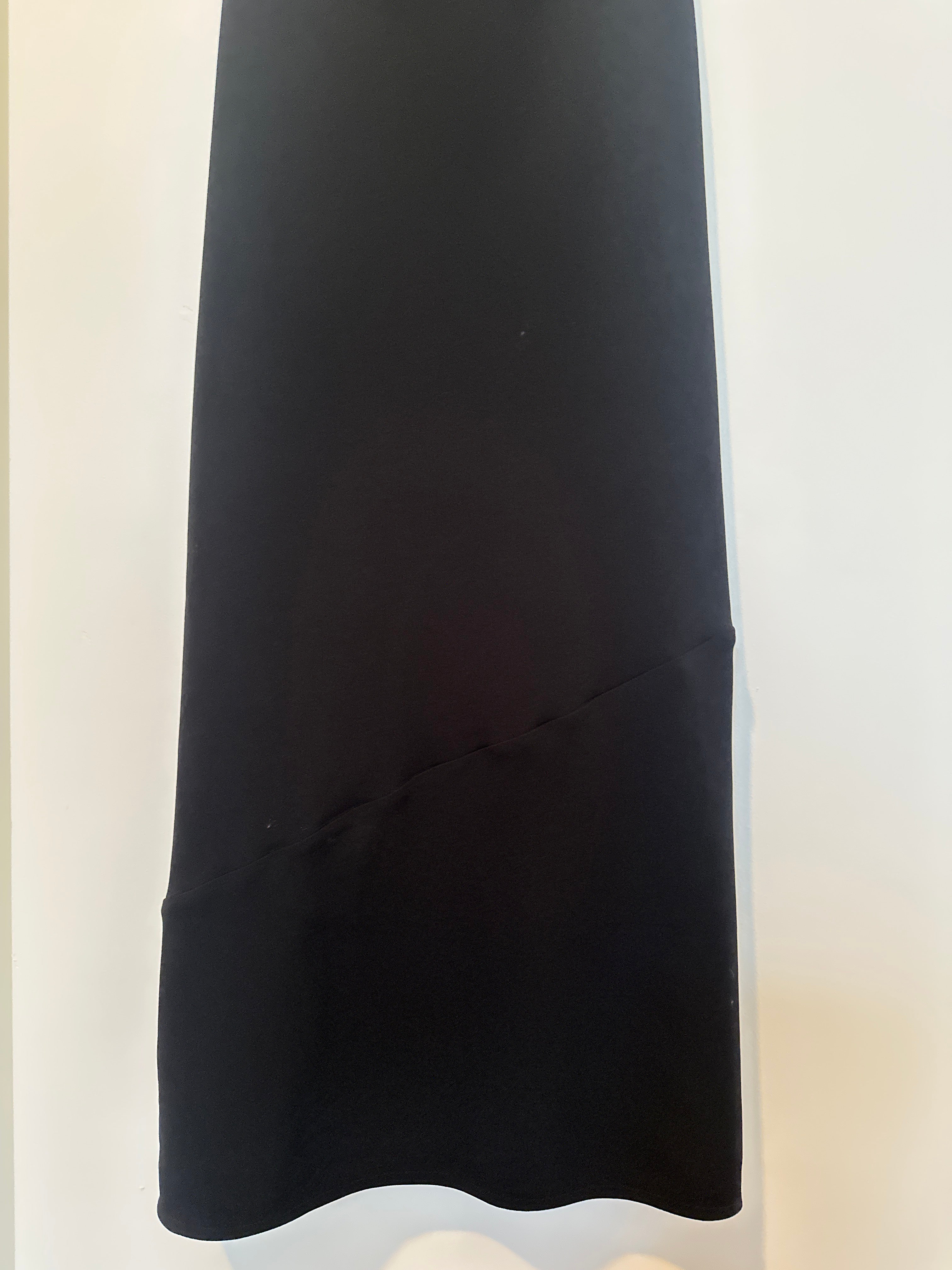 BABATON Black Draped Bodice Strapless Full Length Asymmetrical Hem Stitch Detail Dress Small