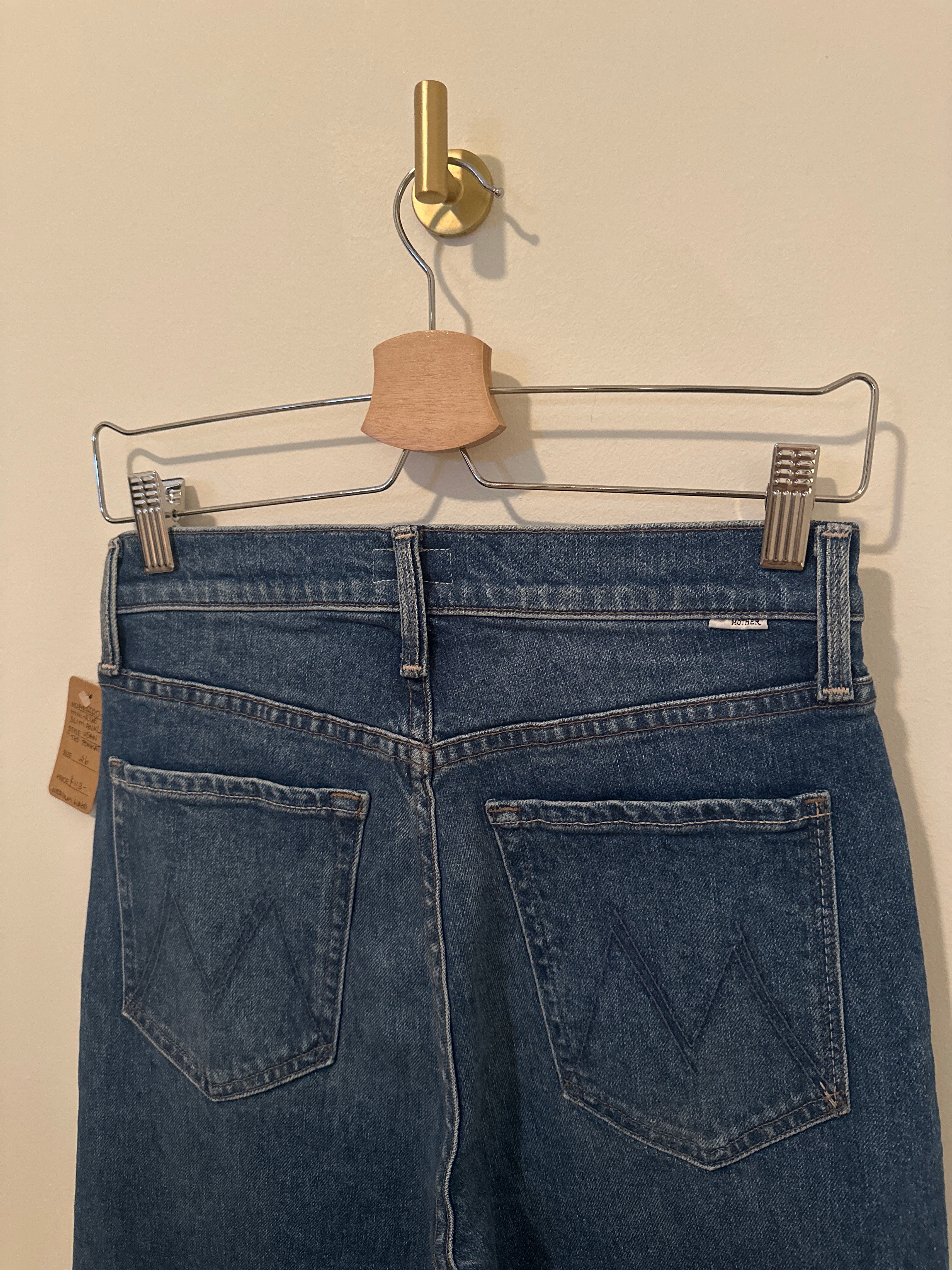 MOTHER DENIM HIGH RISE SLIM 'THE TOMCAT' ANKLE FRAY SIZE 26