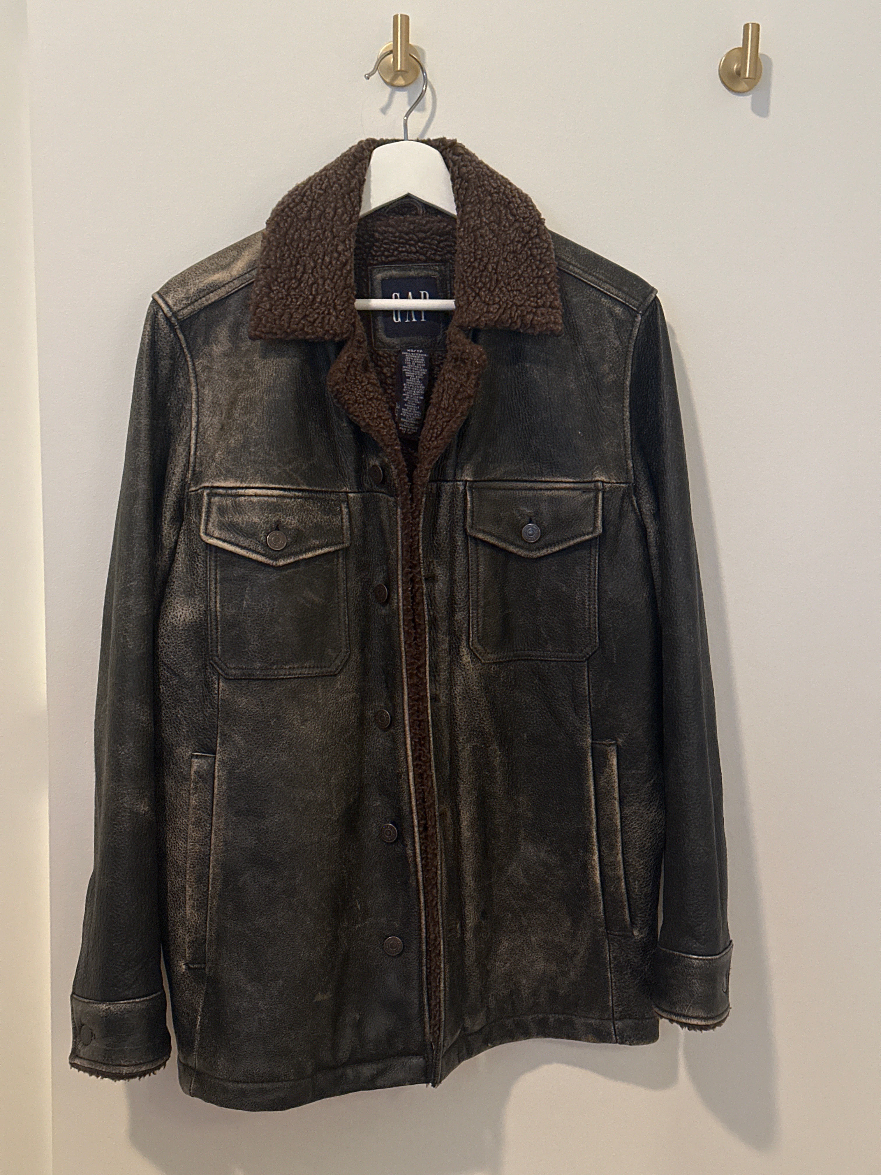 GAP Distressed Over-size Leather Jacket