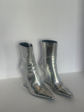 Jeffrey Campbell Compass Silver L-Heel Boot Size 8