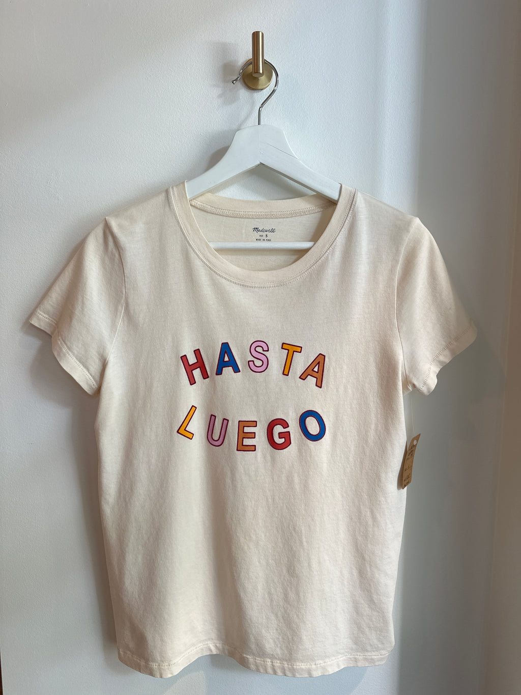 MADEWELL “Hasta Luego” Graphic Tee – Cream (Size S)