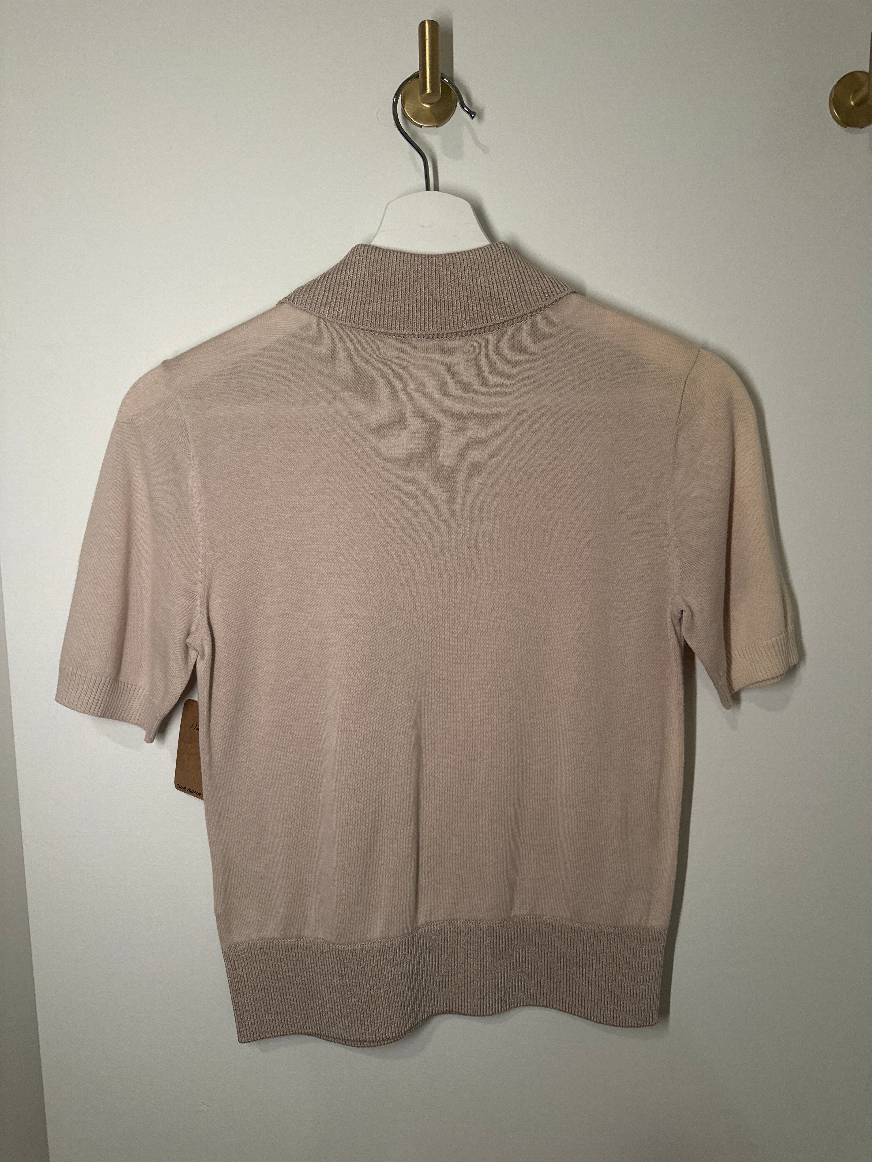 Club Monaco Short Sleeve Knit Polo Sweater