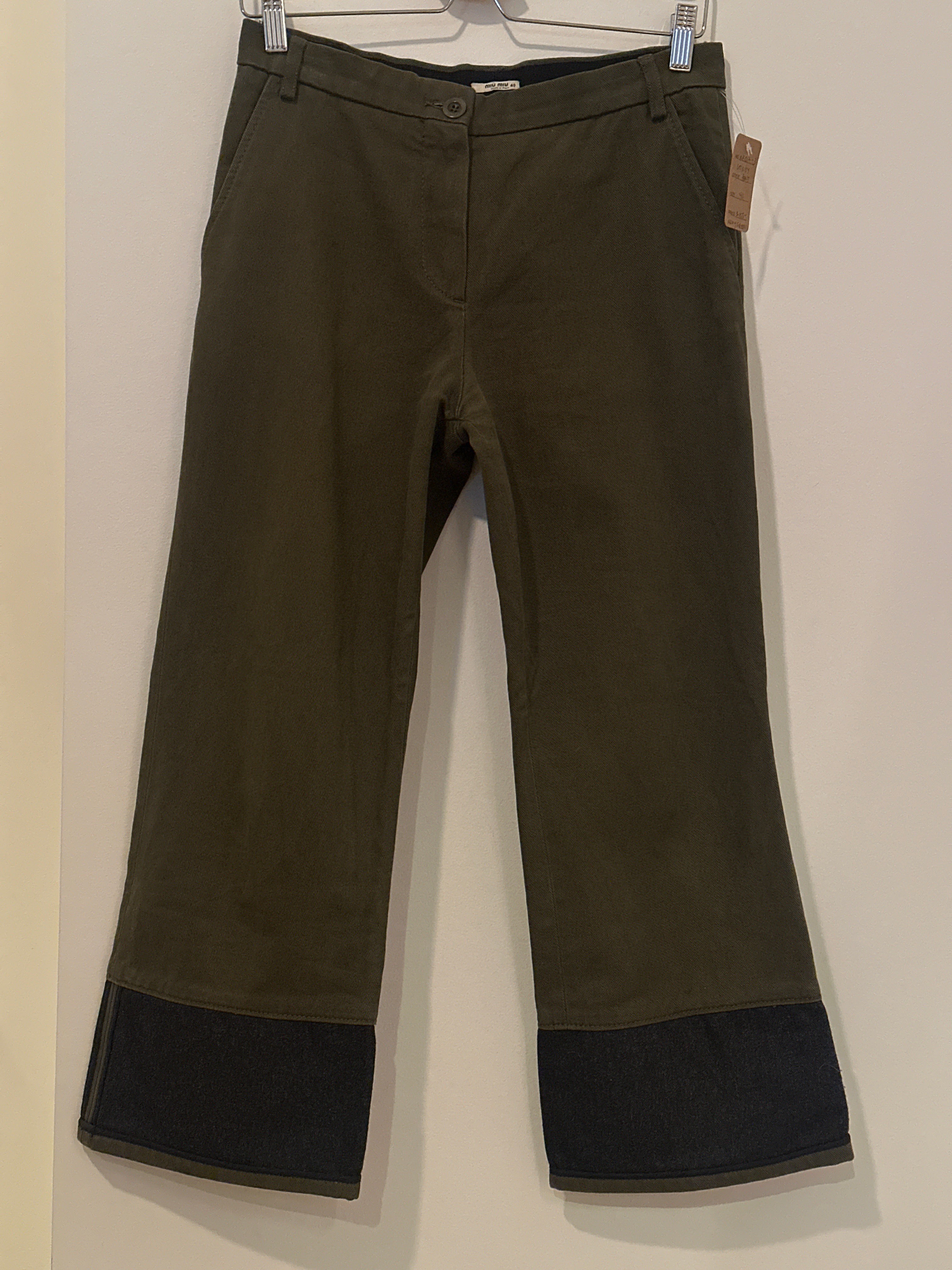 MIU MIU Utility Crop Pant Army Green 40