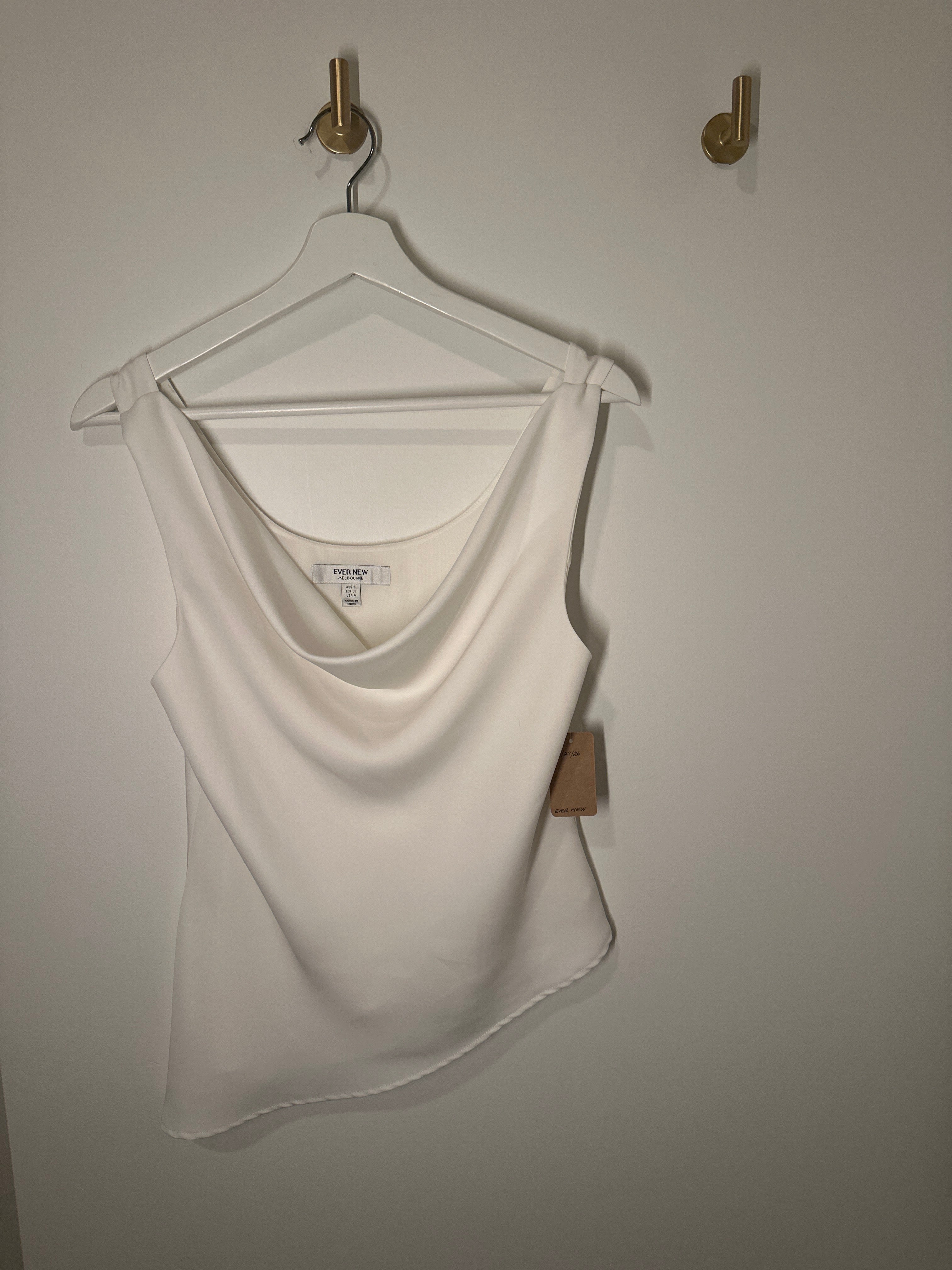 Off White Ever New Cowl Neck Sleeveless Tank Top
