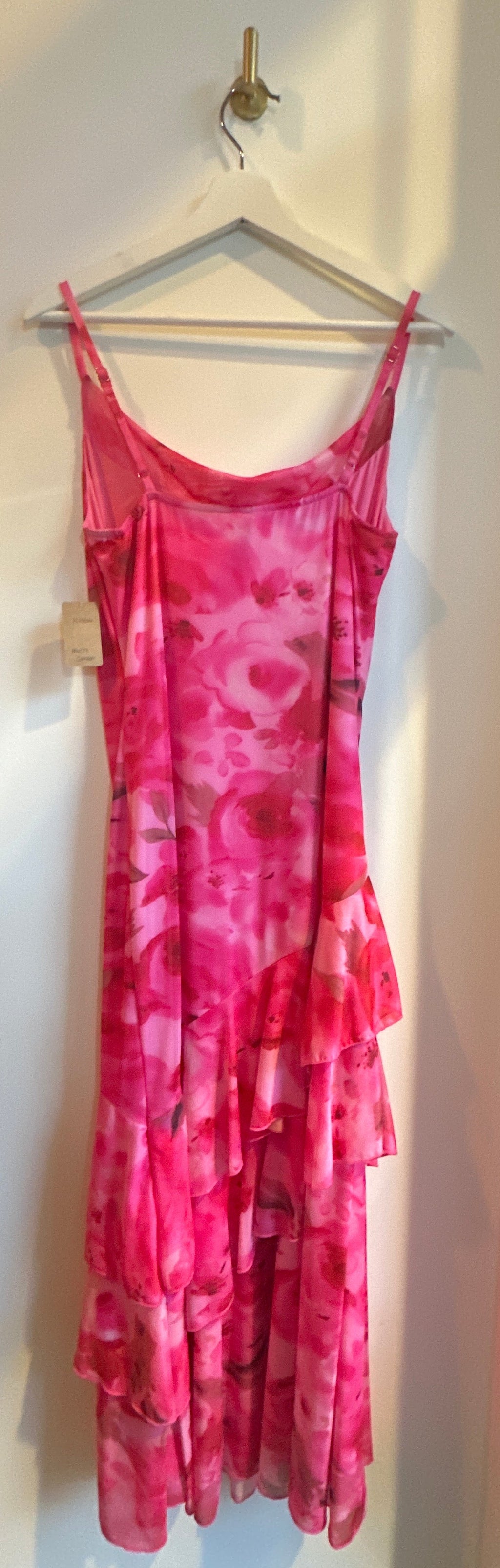 Pretty Garden Tiered Tank Dress — Pink Floral | Size L