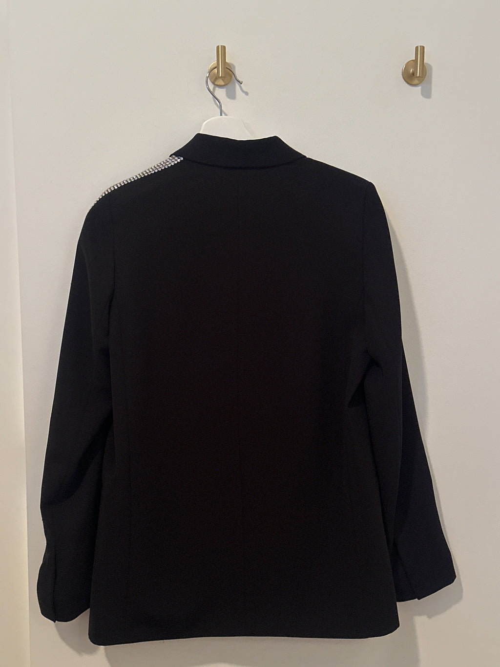 TOPSHOP  Boxy Style Black Blazer Rhinestone Stripe Down Right Arm