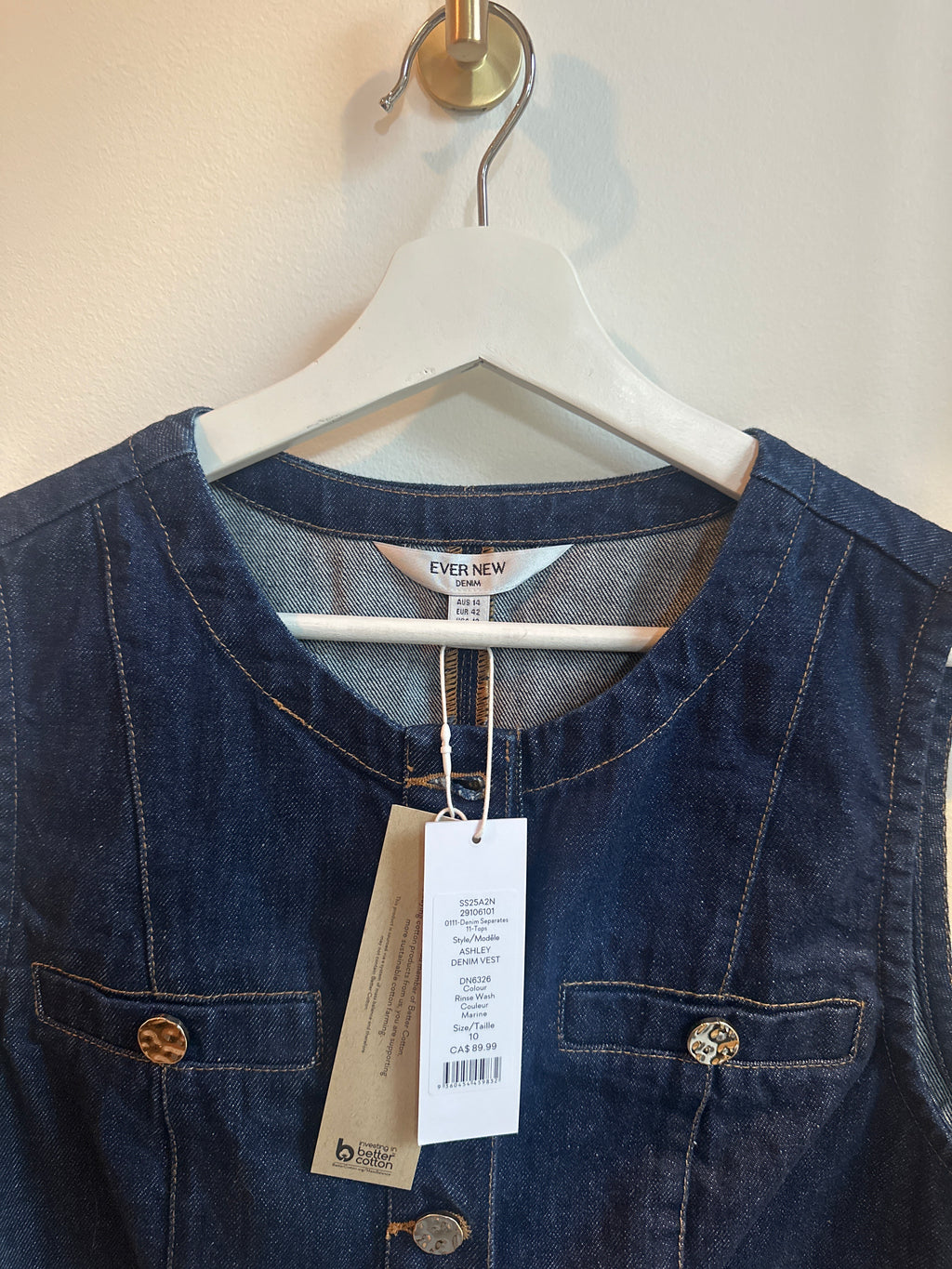Ever New Structured Denim Vest – Size 10 - BNWT
