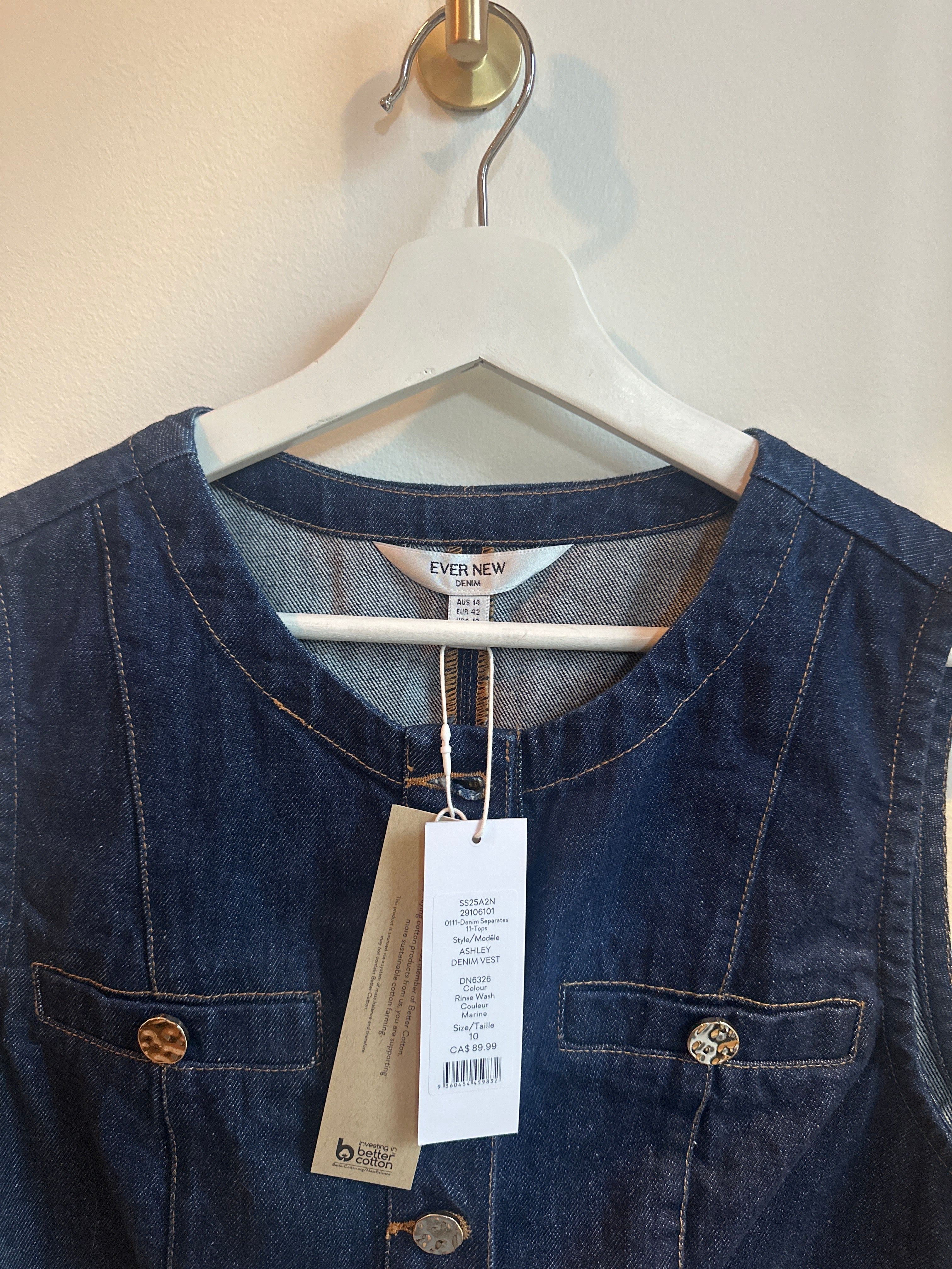 Ever New Structured Denim Vest – Size 10 - BNWT