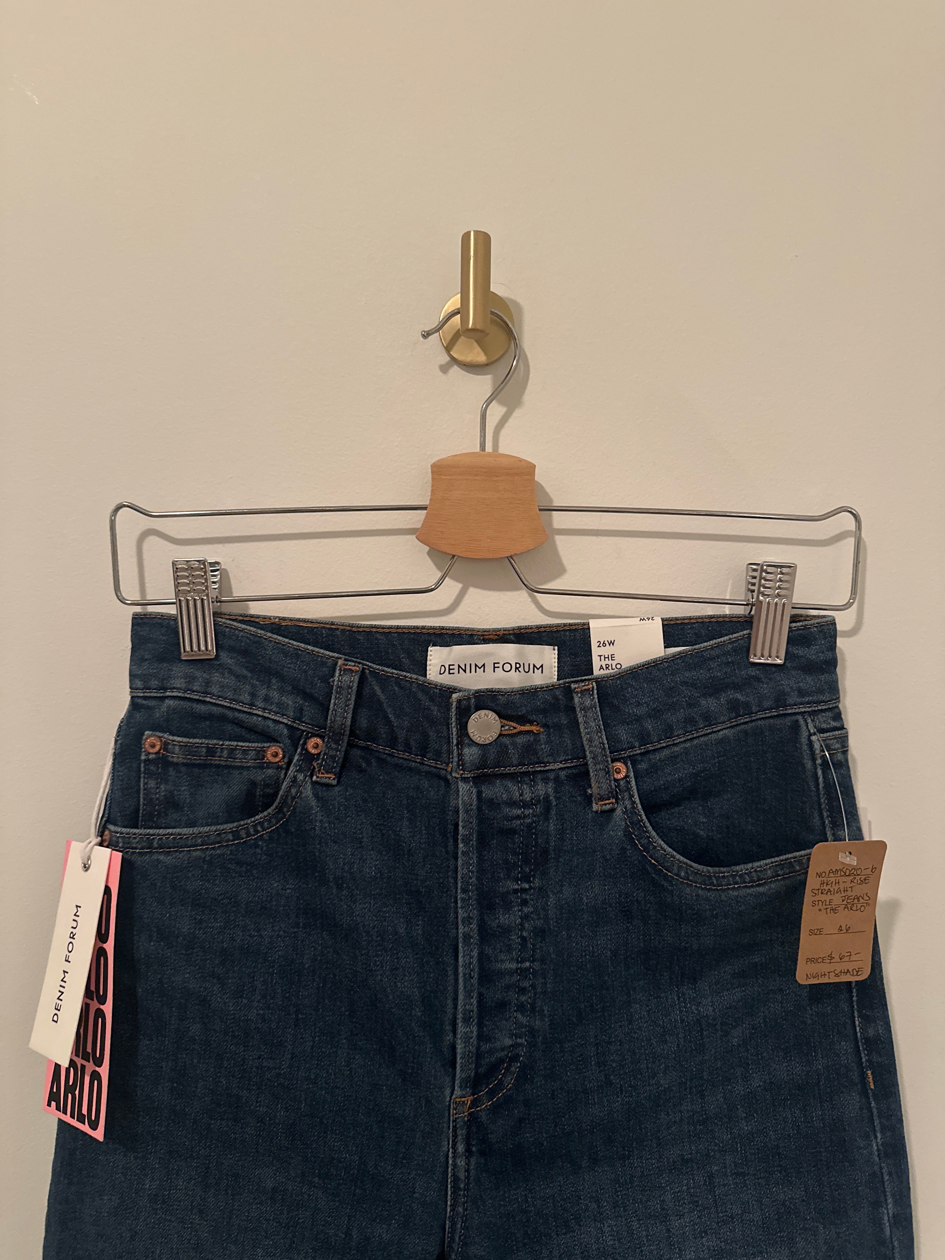 DENIM FORUM DENIM HIGH RISE STRAIGHT 'THE ARLO' SIZE 26