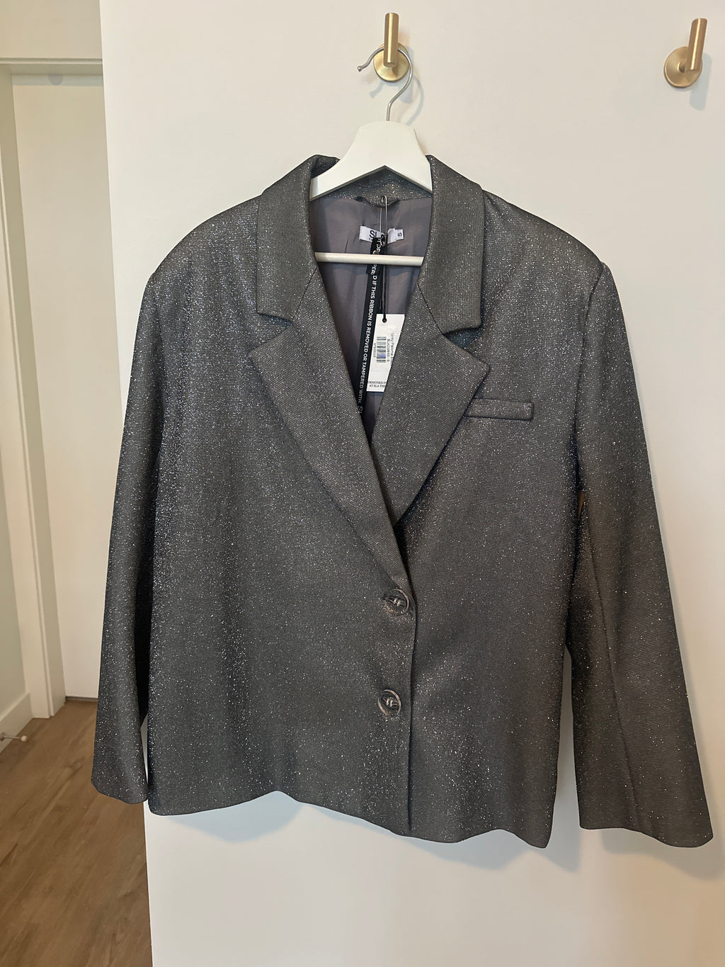 SLA The Label Gunmetal Metallic Blazer