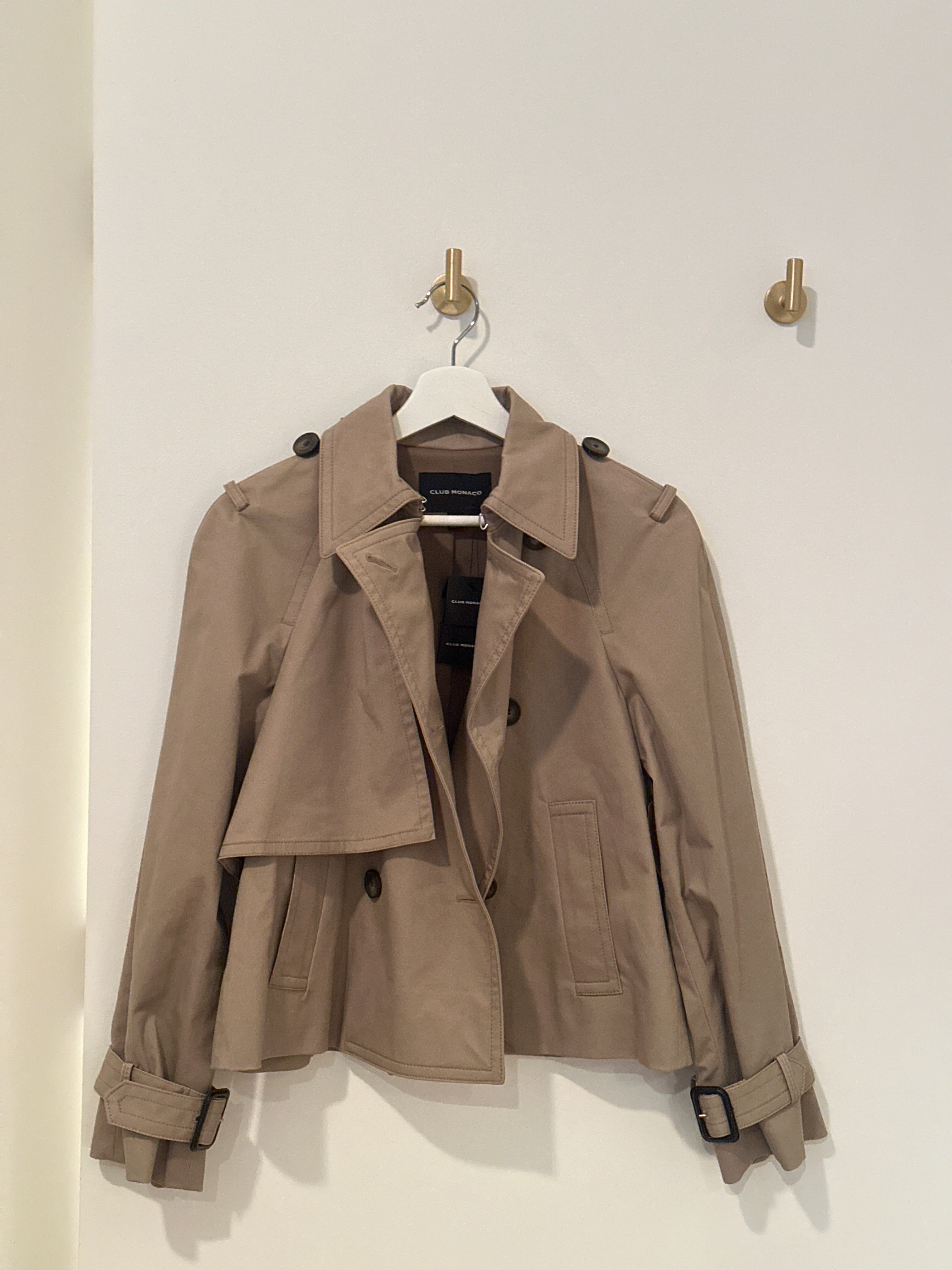 CLUB MONACO CROPPED TRENCH XS