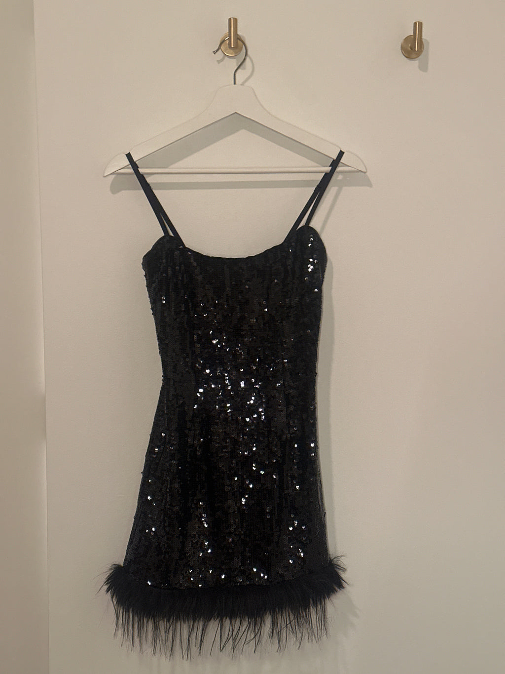 BARDOT Sequin Feather Trim Mini Dress 2