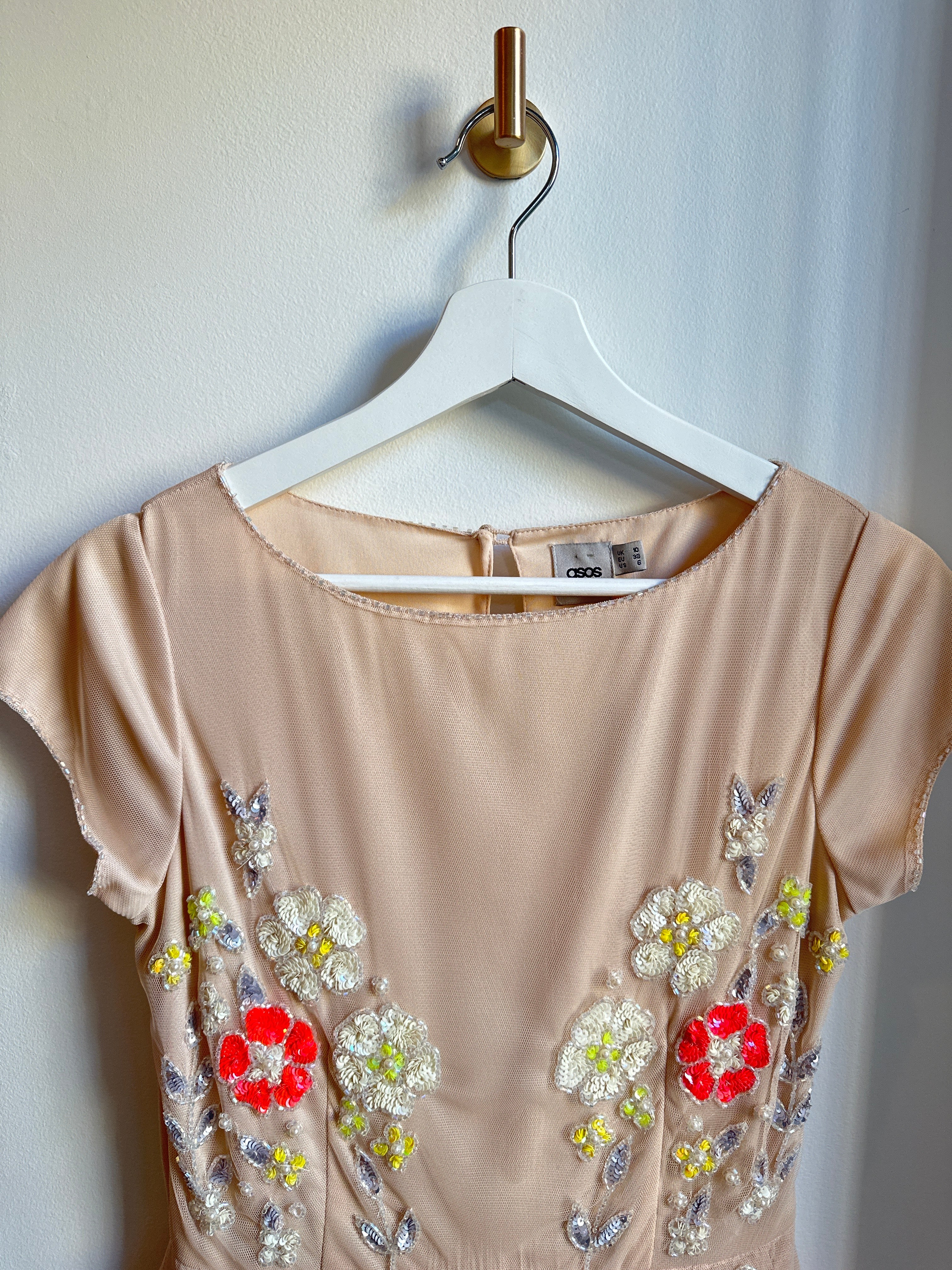 ASOS Sequin Appliqué Tulle Dress — Size 6