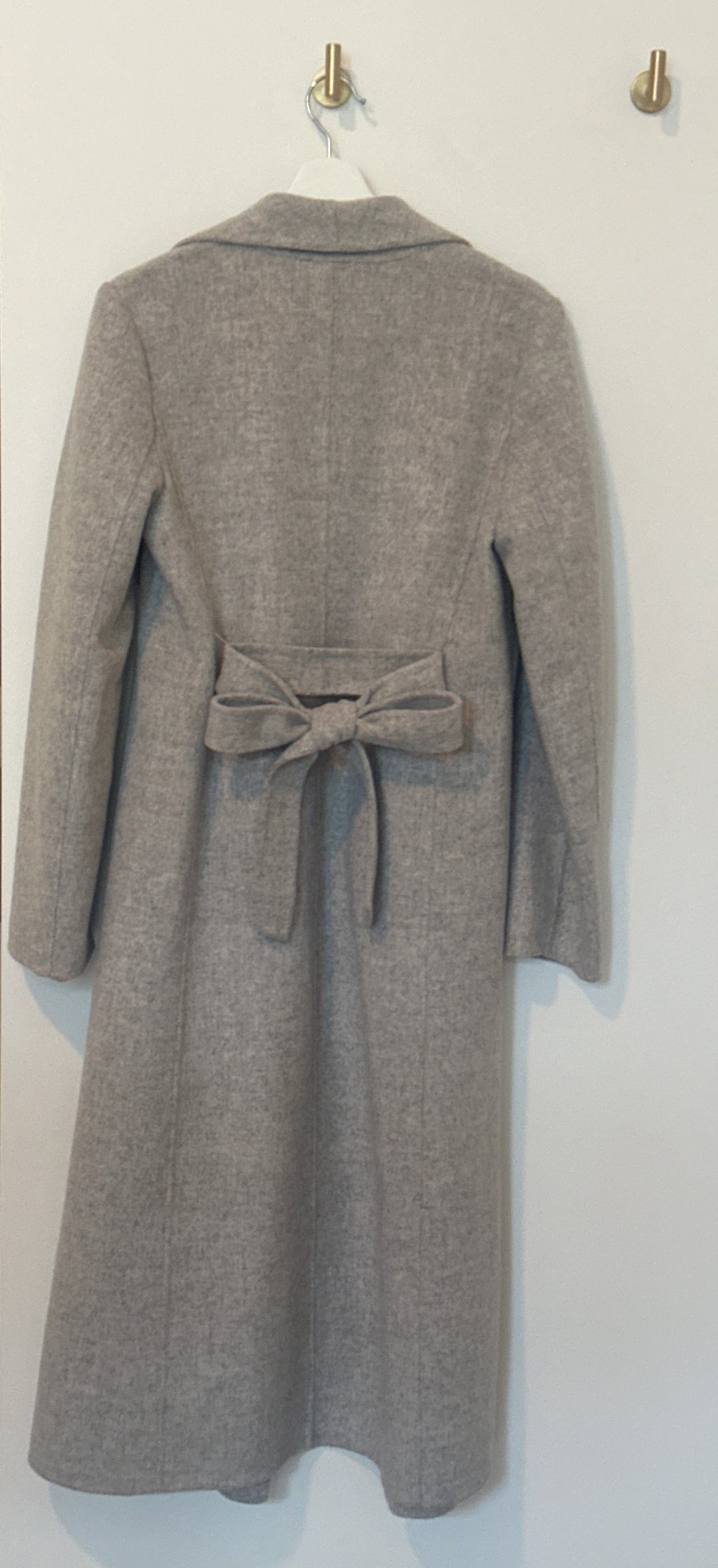 BABATON Wool Light Grey Shawl Collar Wrap Coat Medium