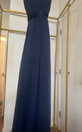 White by Vera Wang Grecian Style V-Neck Evening Gown | Navy | Size 4